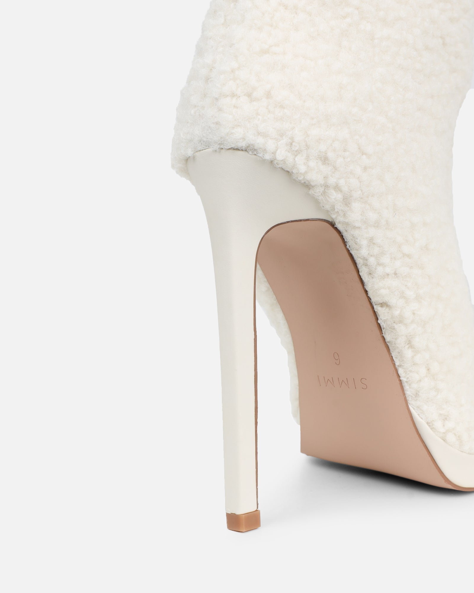 Hamilton Cream Borg Knee Boots