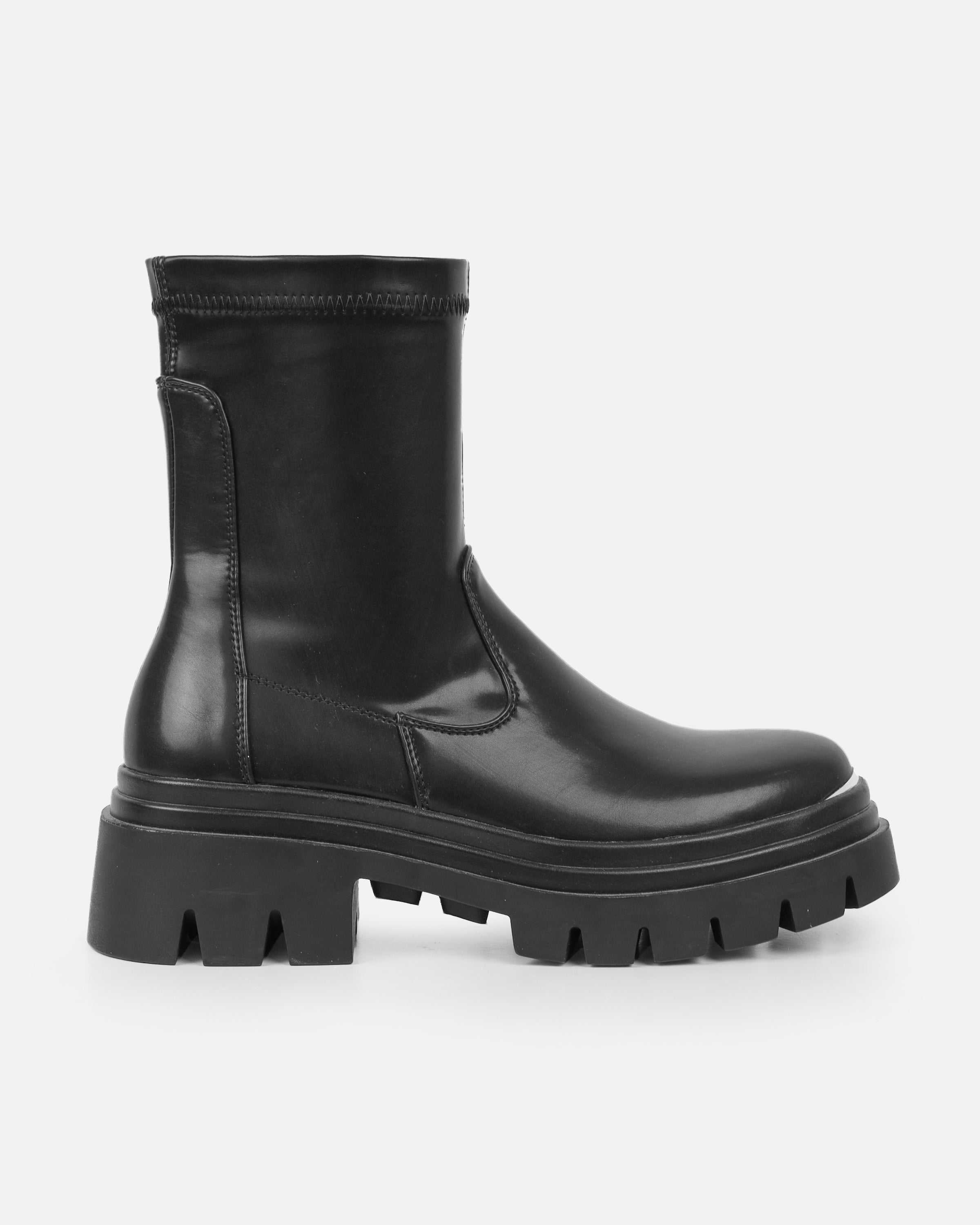 Lionel Black Chunky Boots With Toe Plate