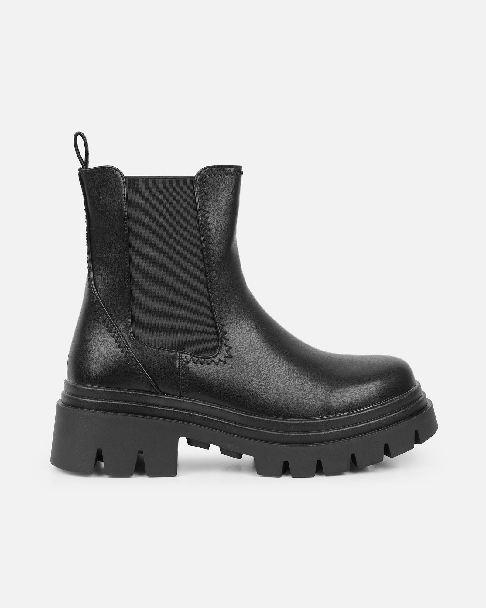 Darwen Black Chunky Ankle Boots