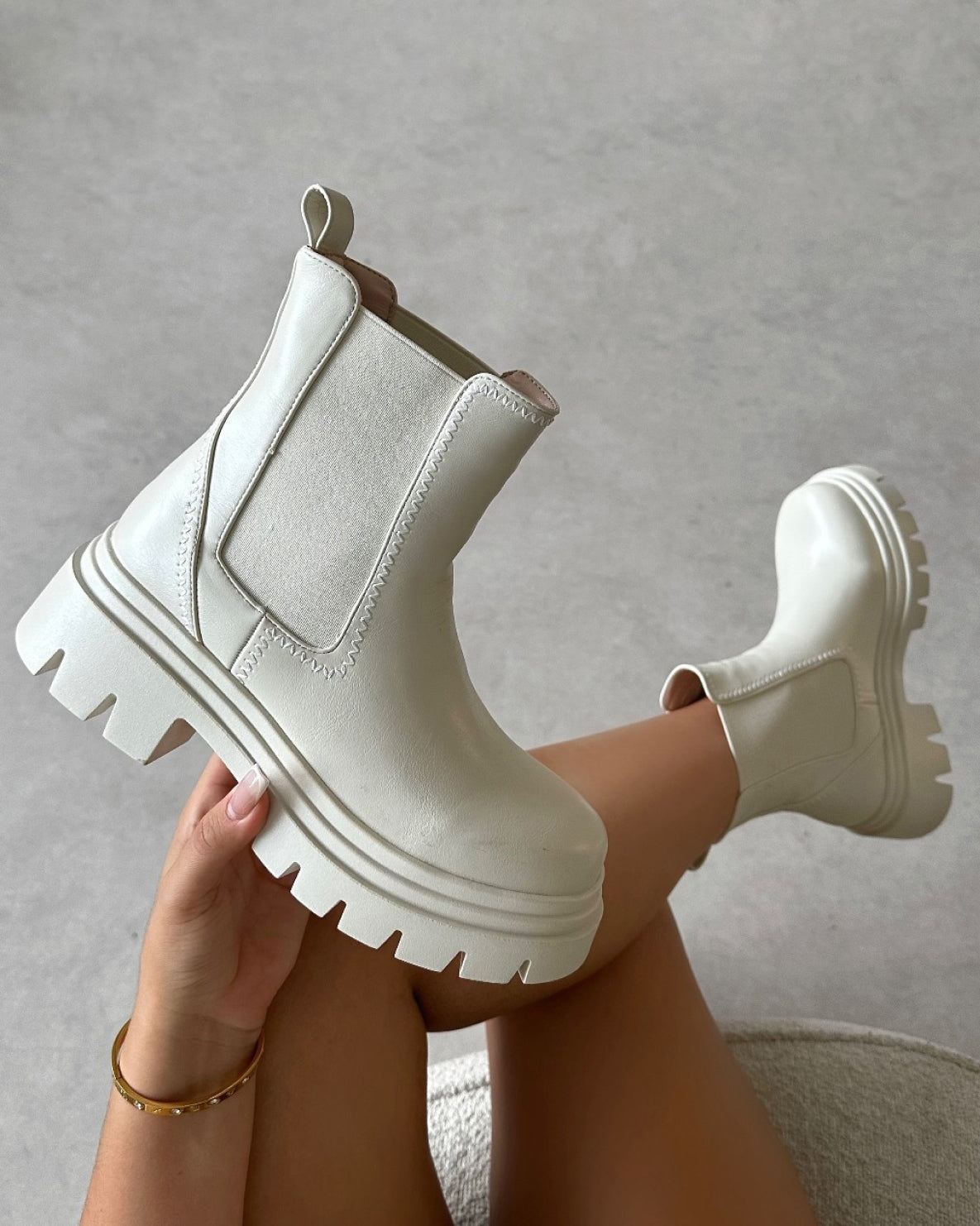 Darwen Stone Chunky Ankle Boots