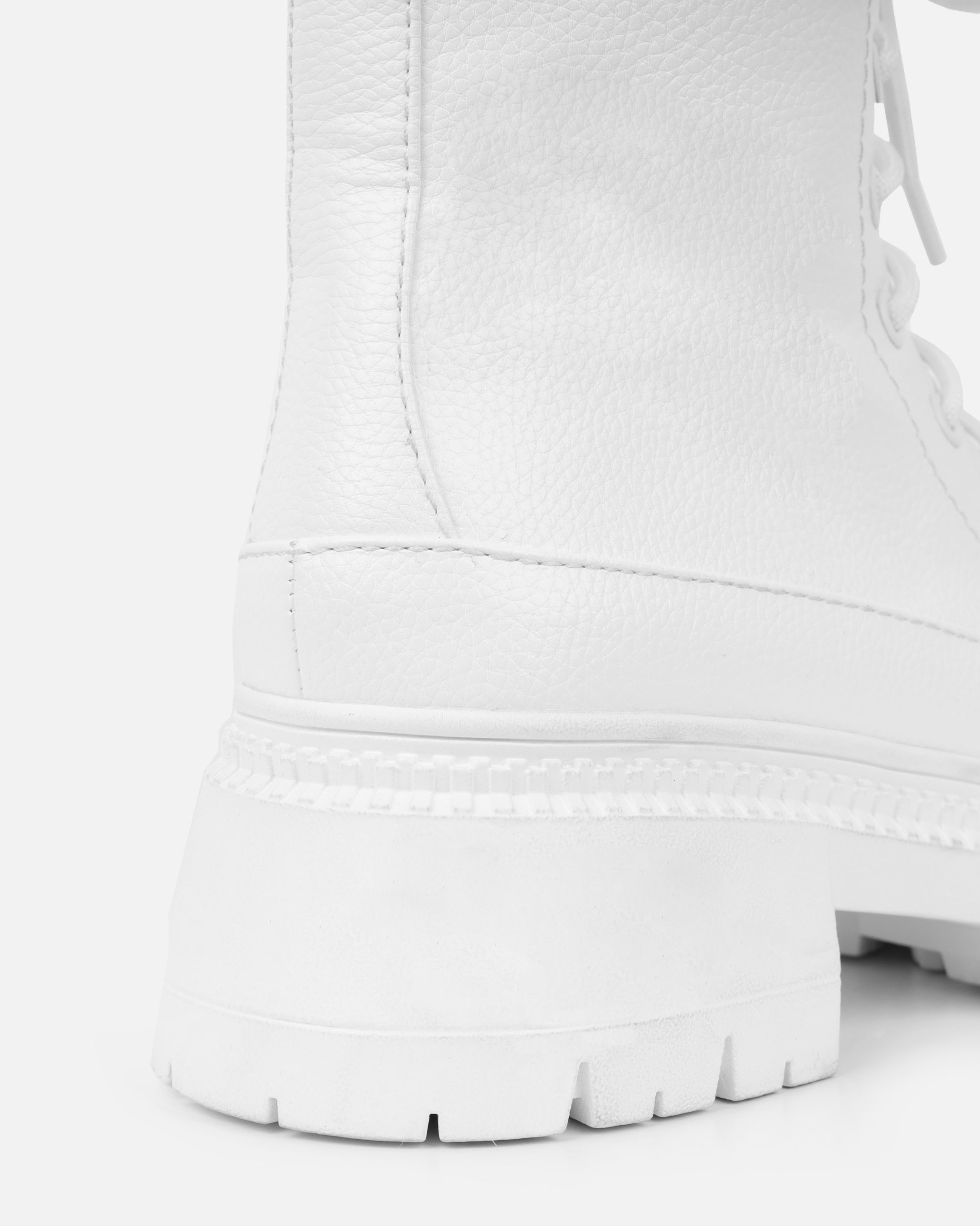 Luke White Lace Up Chunky Boots