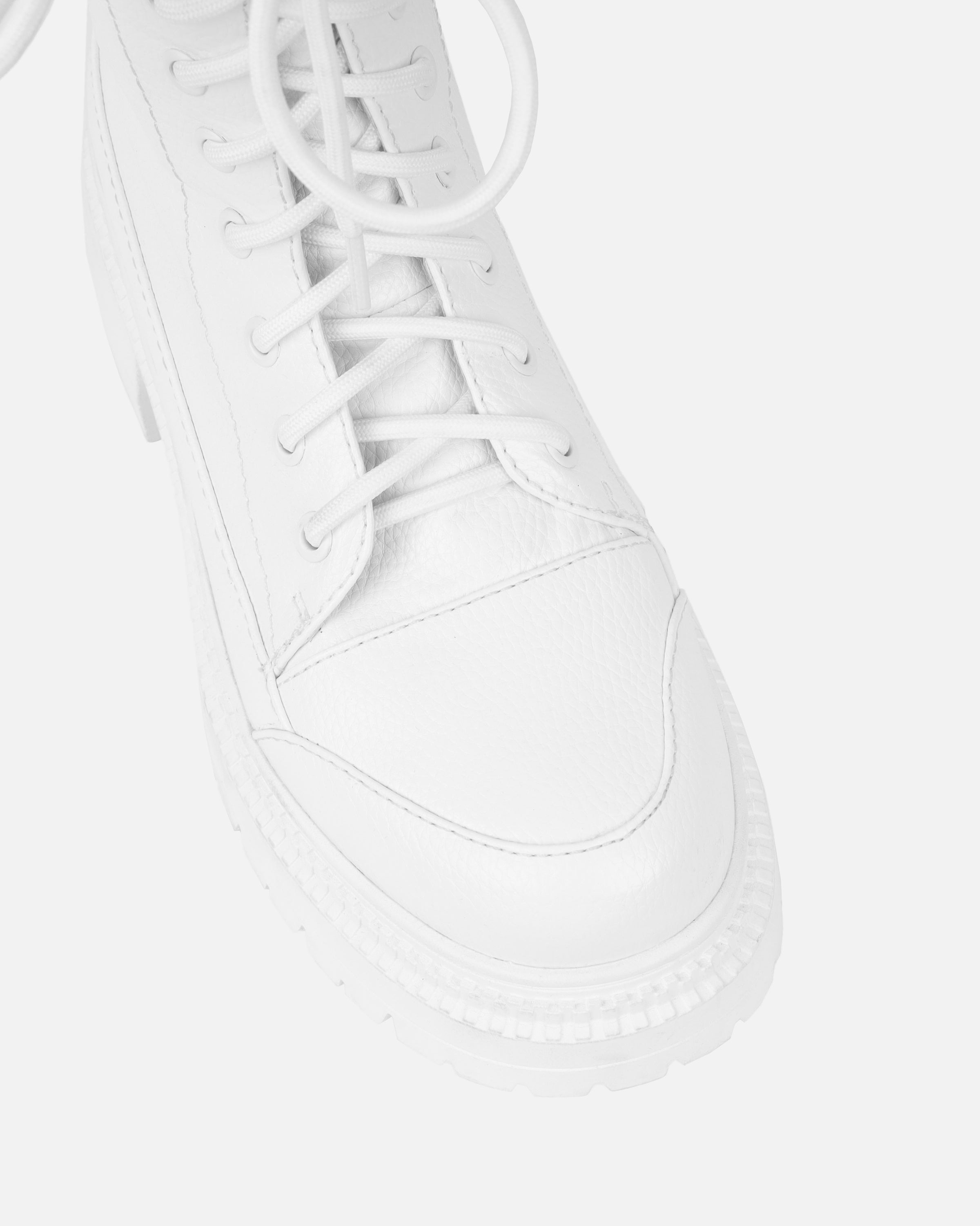 Luke White Lace Up Chunky Boots
