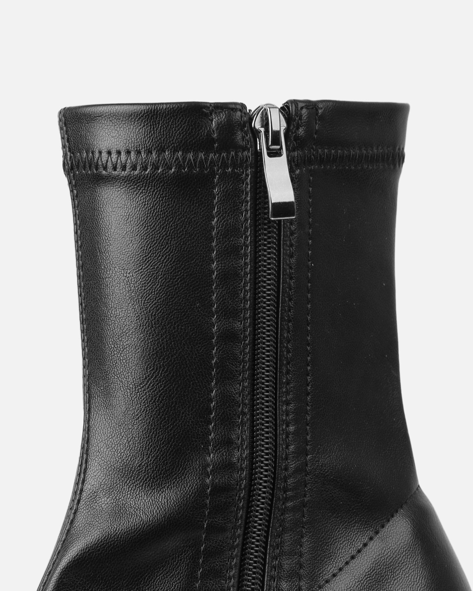 Manuella Black Pu Ankle Boots