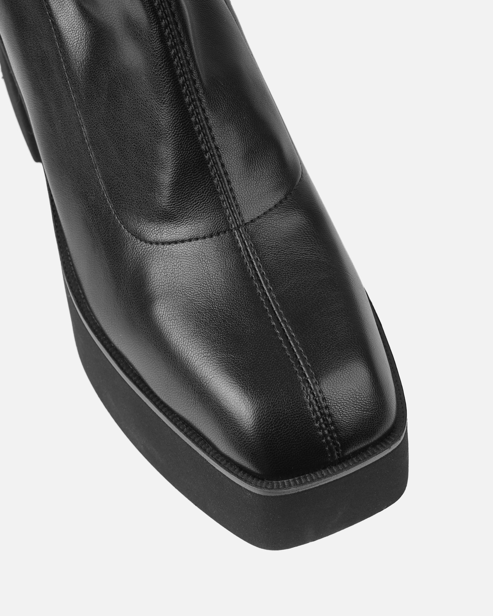 Manuella Black Pu Ankle Boots