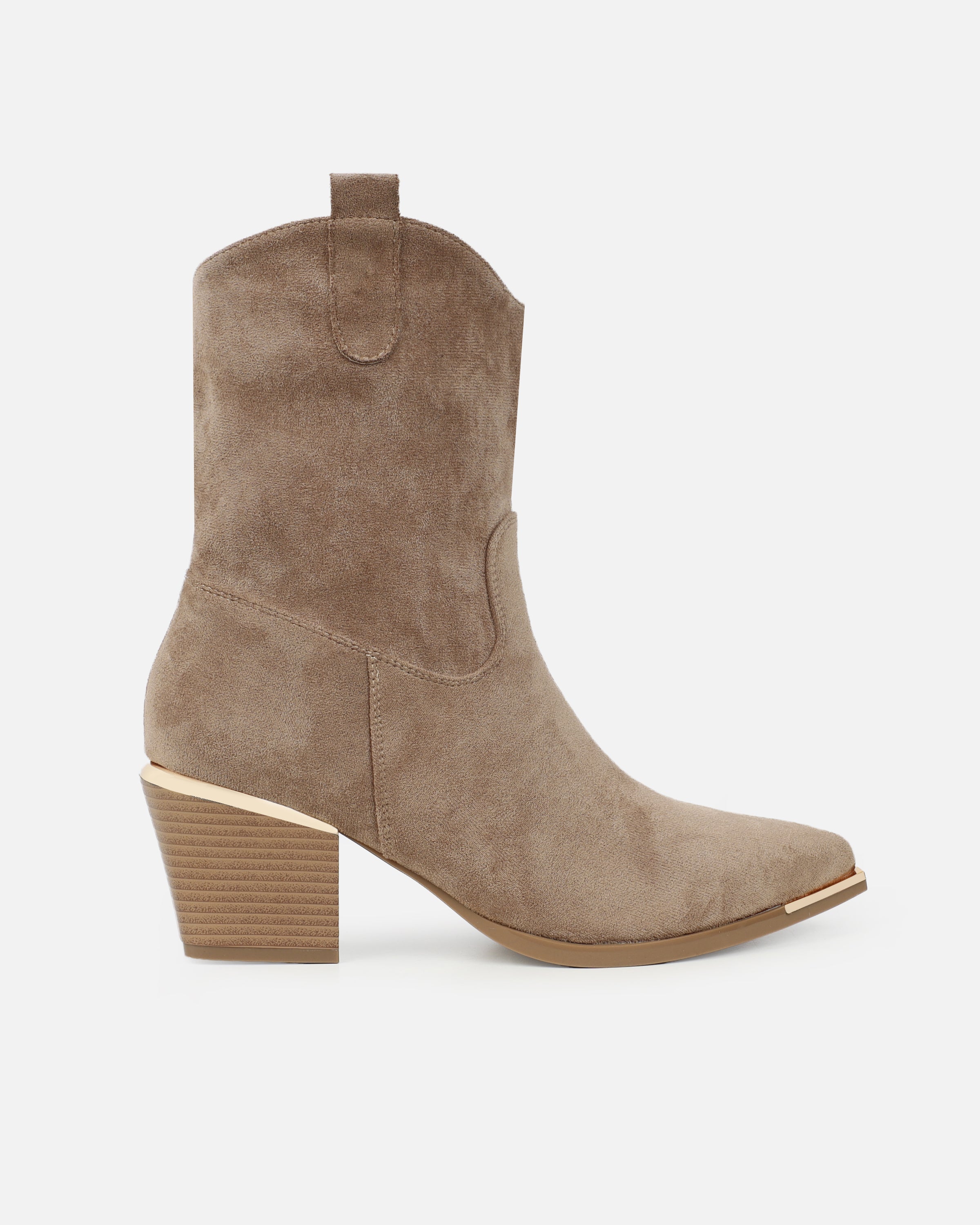 Maurice Beige Faux Suede Calf Western Boots