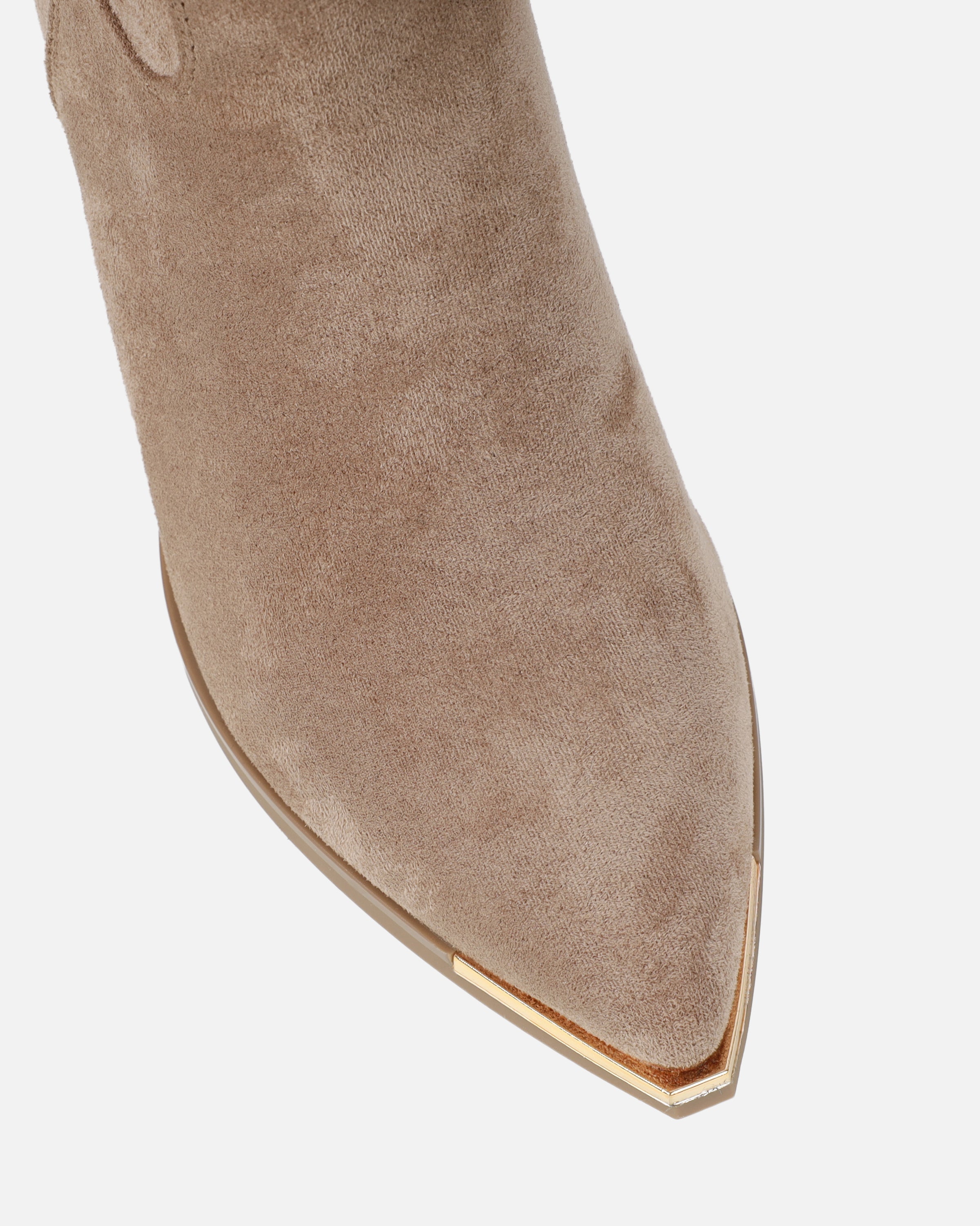 Maurice Beige Faux Suede Calf Western Boots