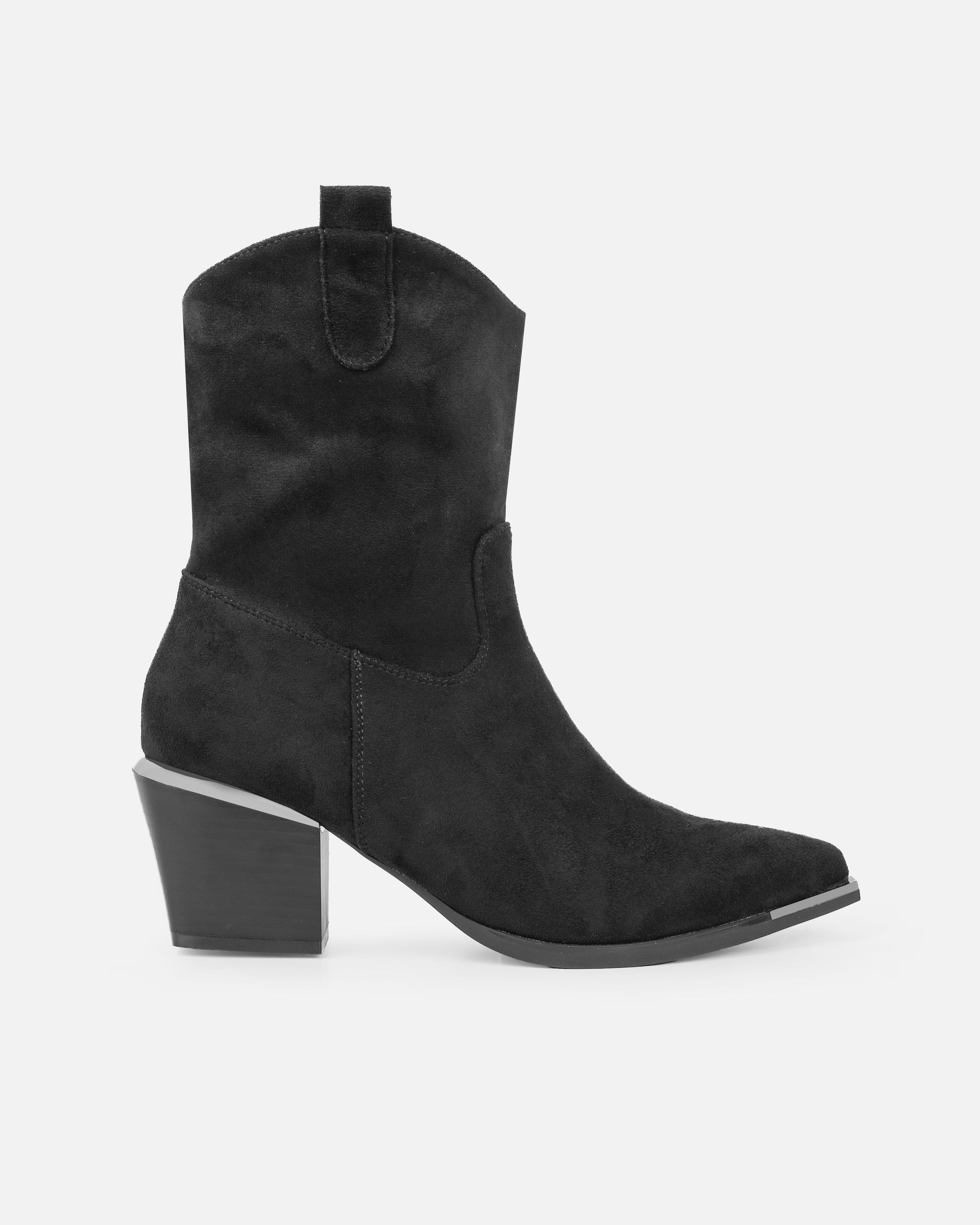 Maurice Black Faux Suede Calf Western Boots