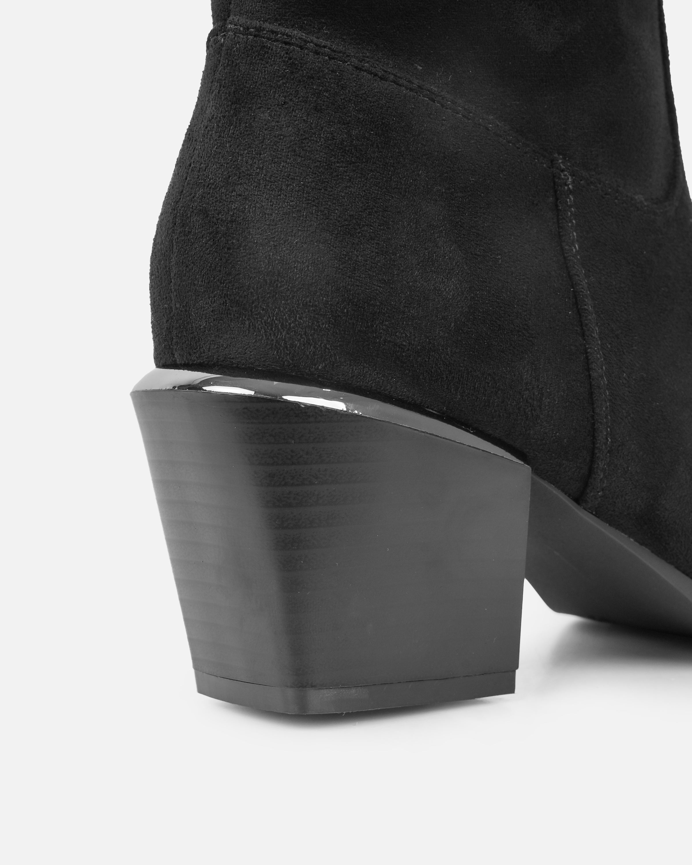 Maurice Black Faux Suede Calf Western Boots