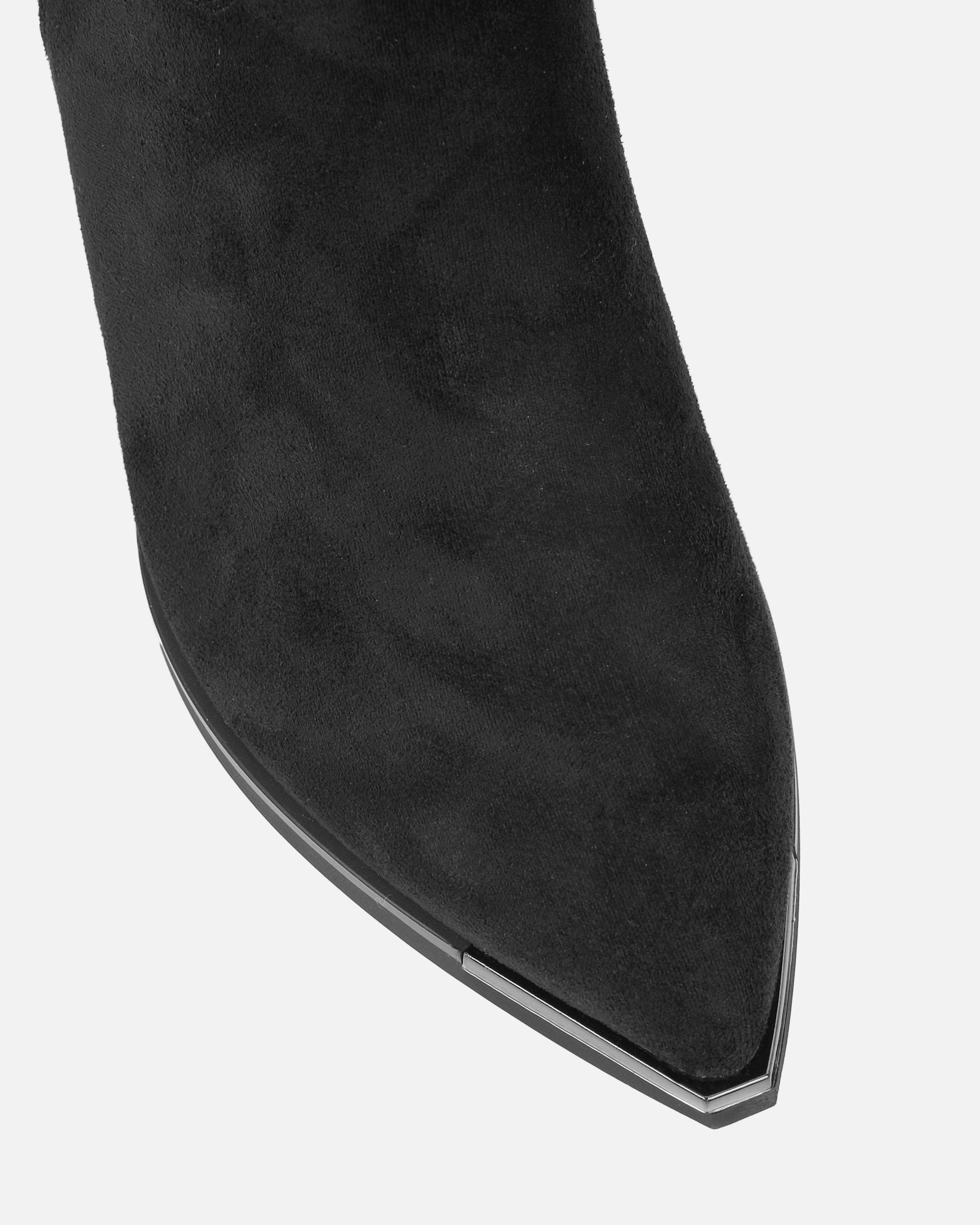 Maurice Black Faux Suede Calf Western Boots