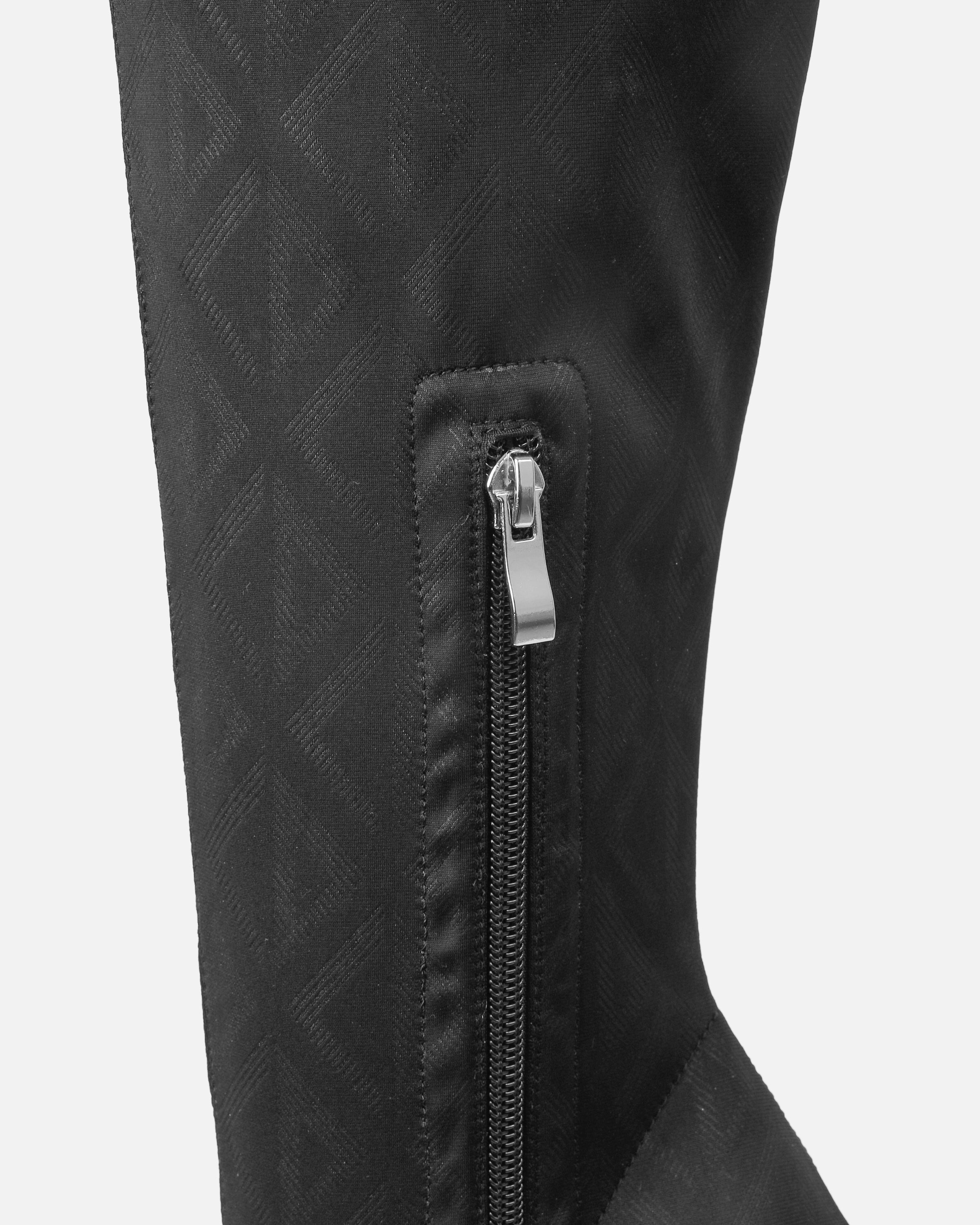 Franks Black Stretch Printed Knee Boots