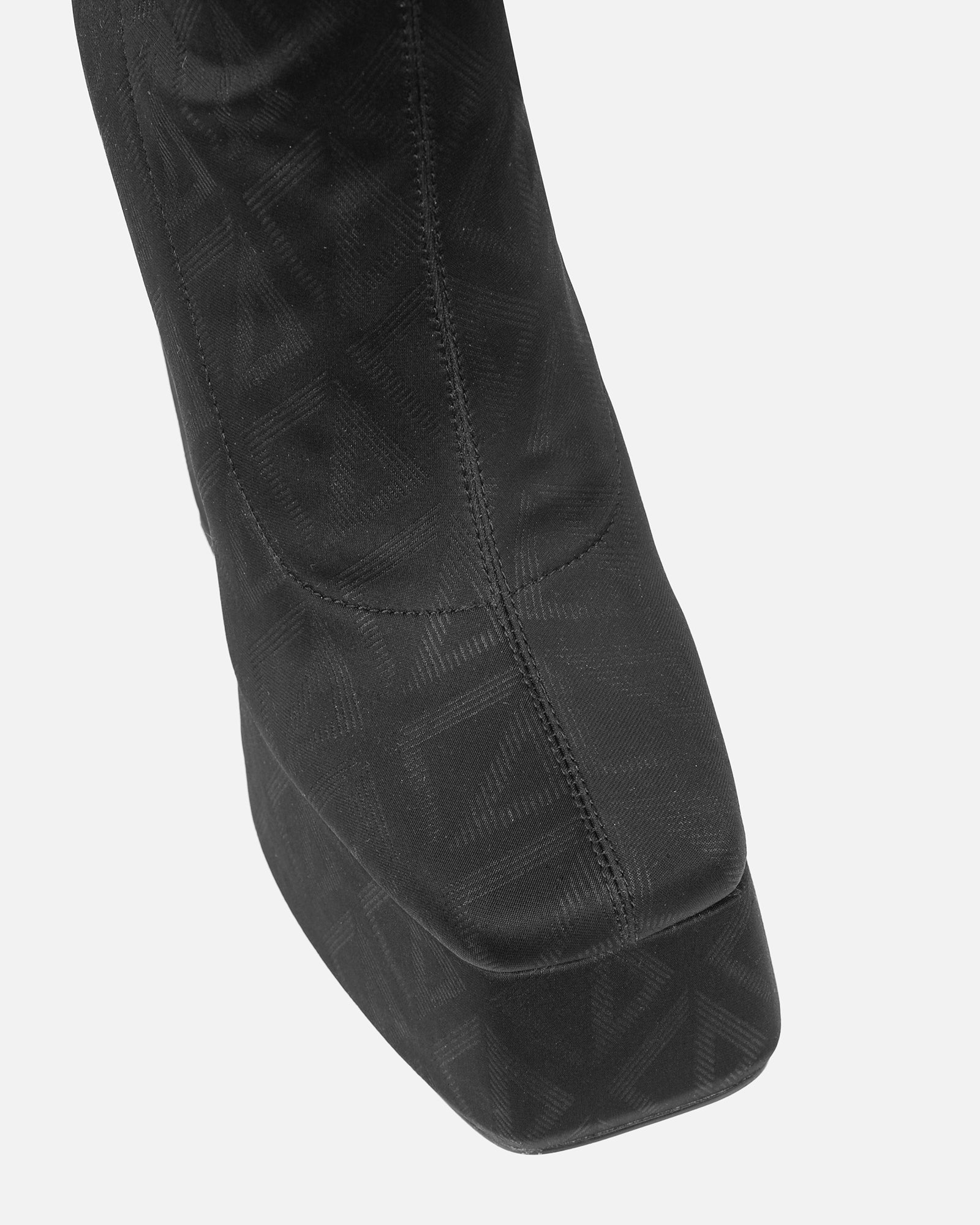 Franks Black Stretch Printed Knee Boots