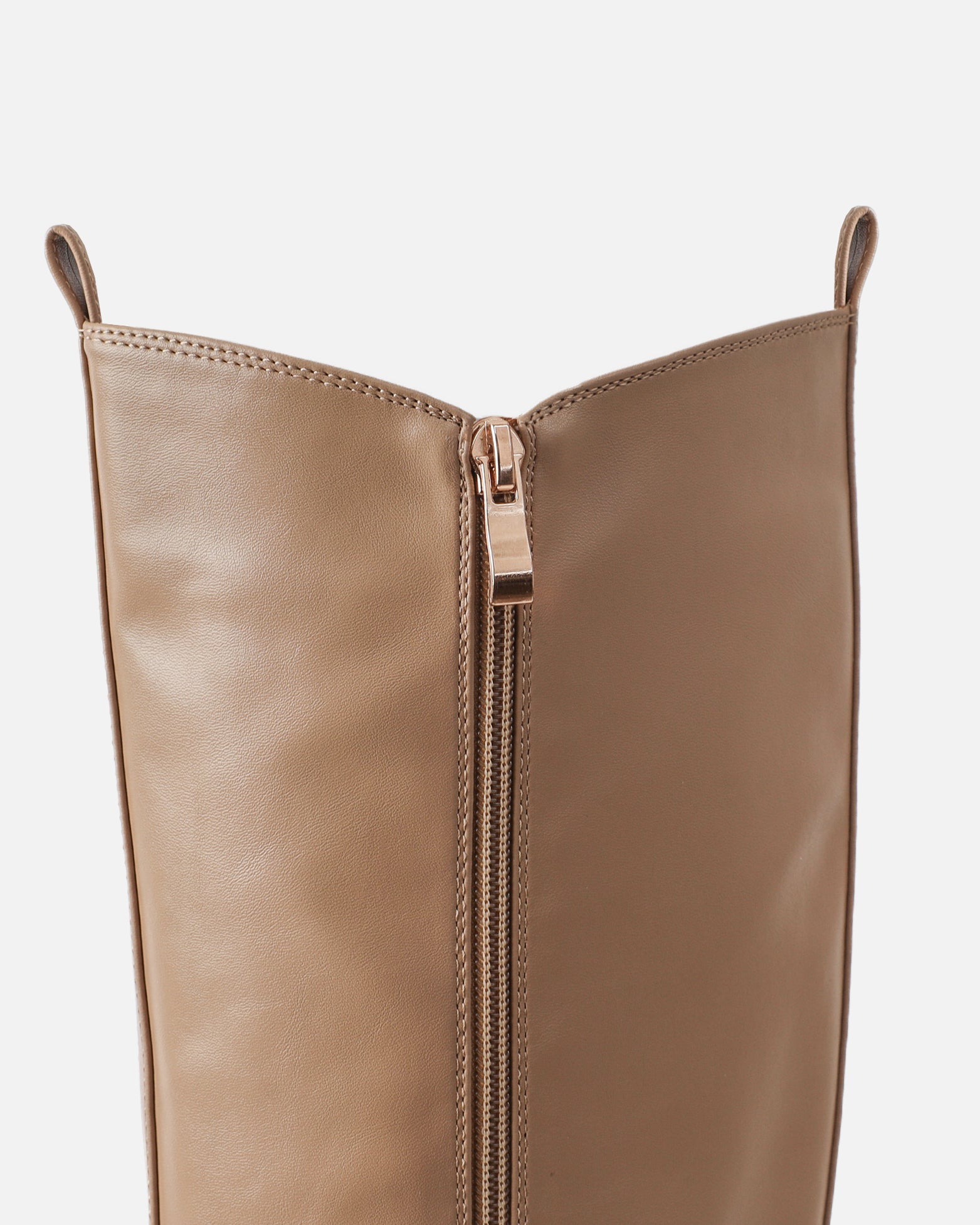 Myles Beige Fat Over the Knee Boots