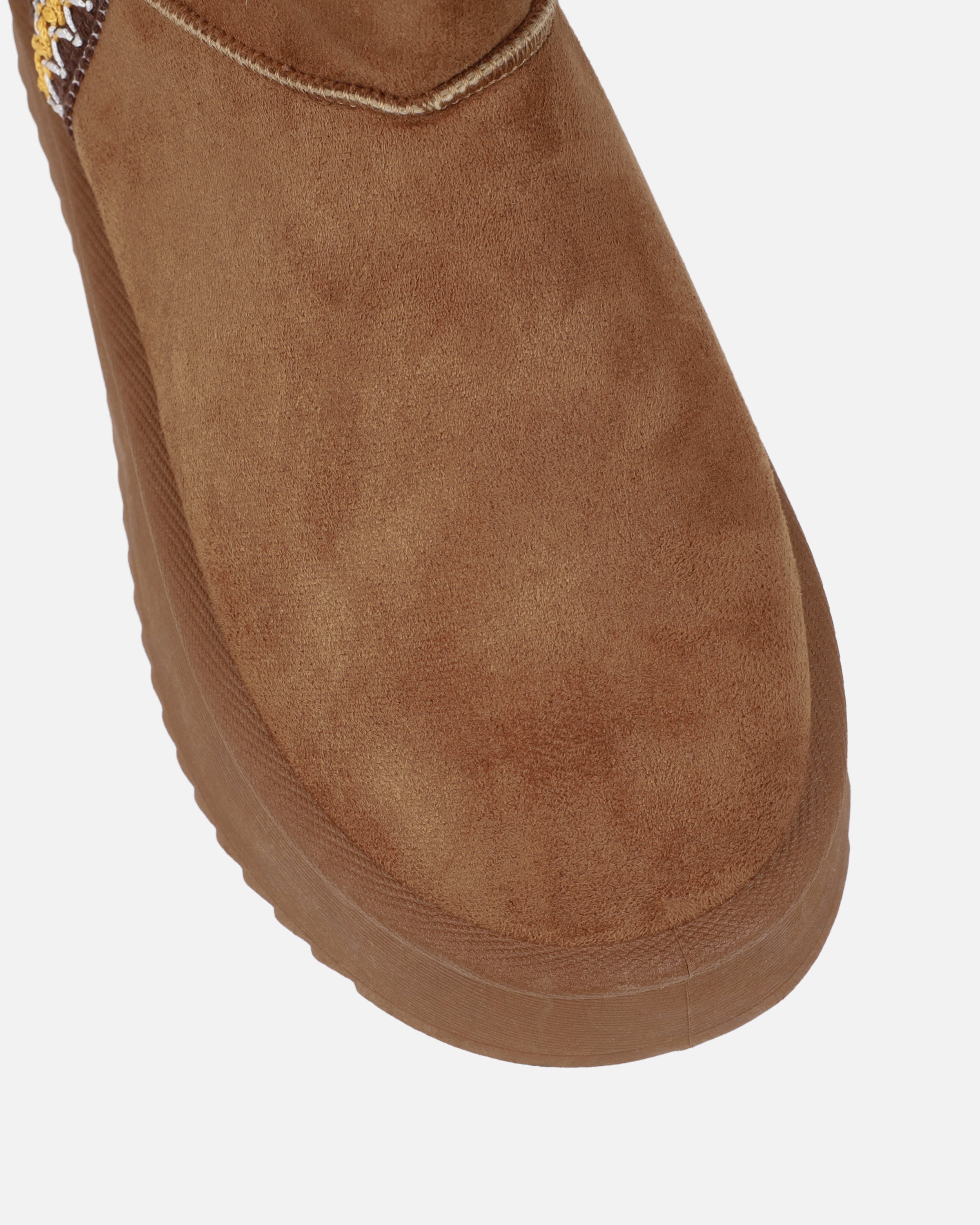 Louie Tan Faux Suede Flatform Boots