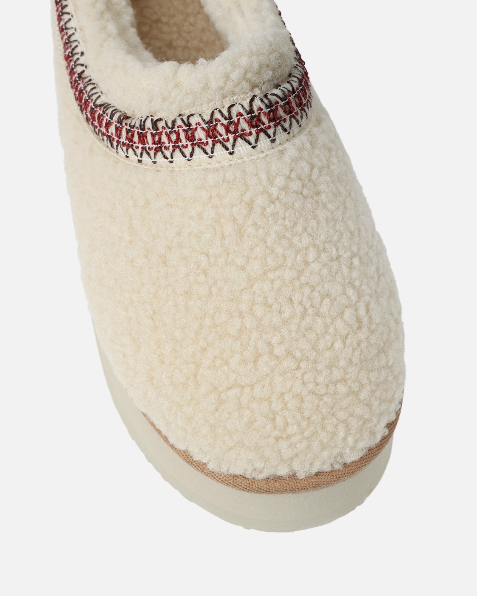 Oscar Beige Teddy Faux Fur Flatform Slides