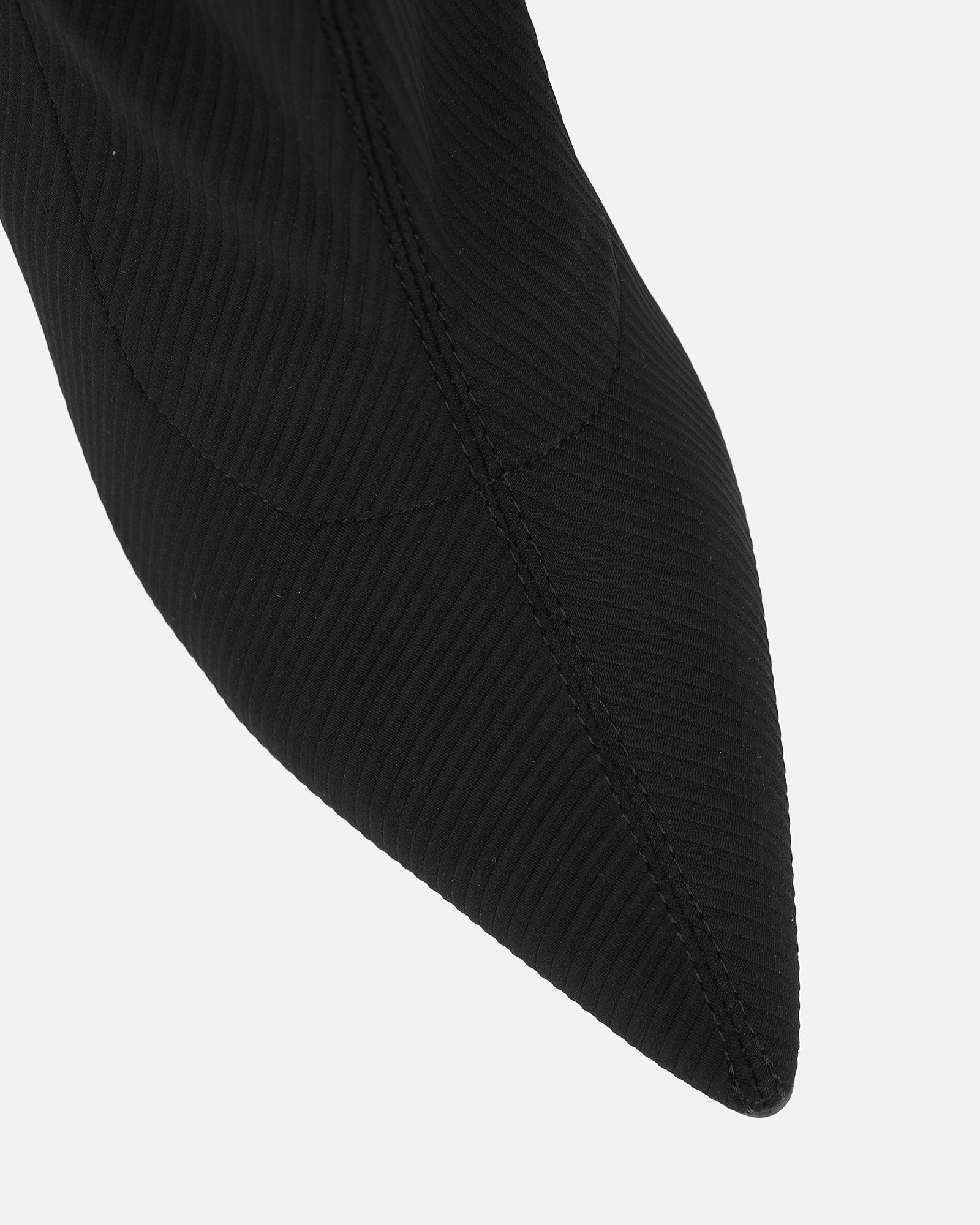 Huntley Black Ribbed Stretch Heeled Boots