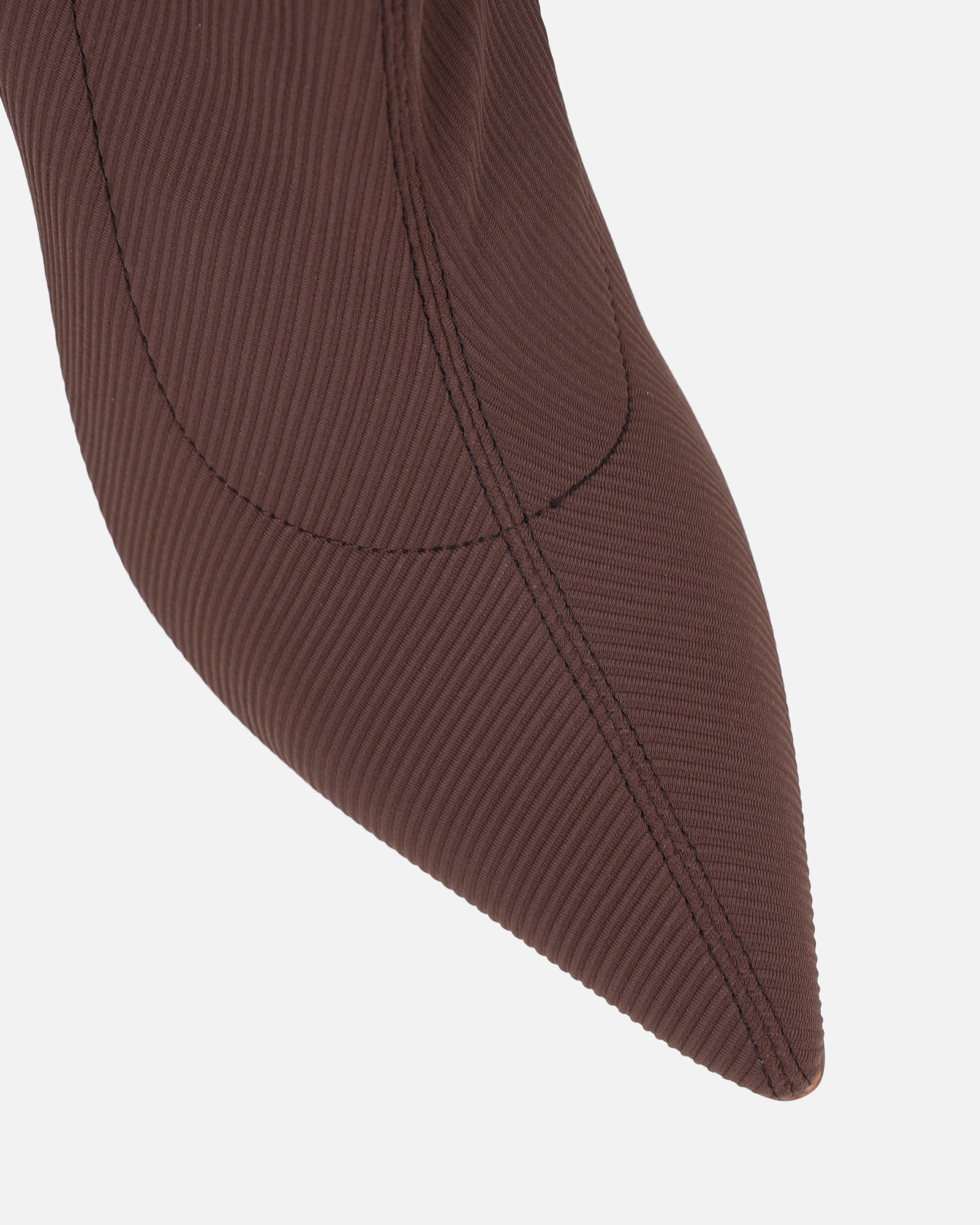 Huntley Chocolate Brown Ribbed Stretch Heeled Boots
