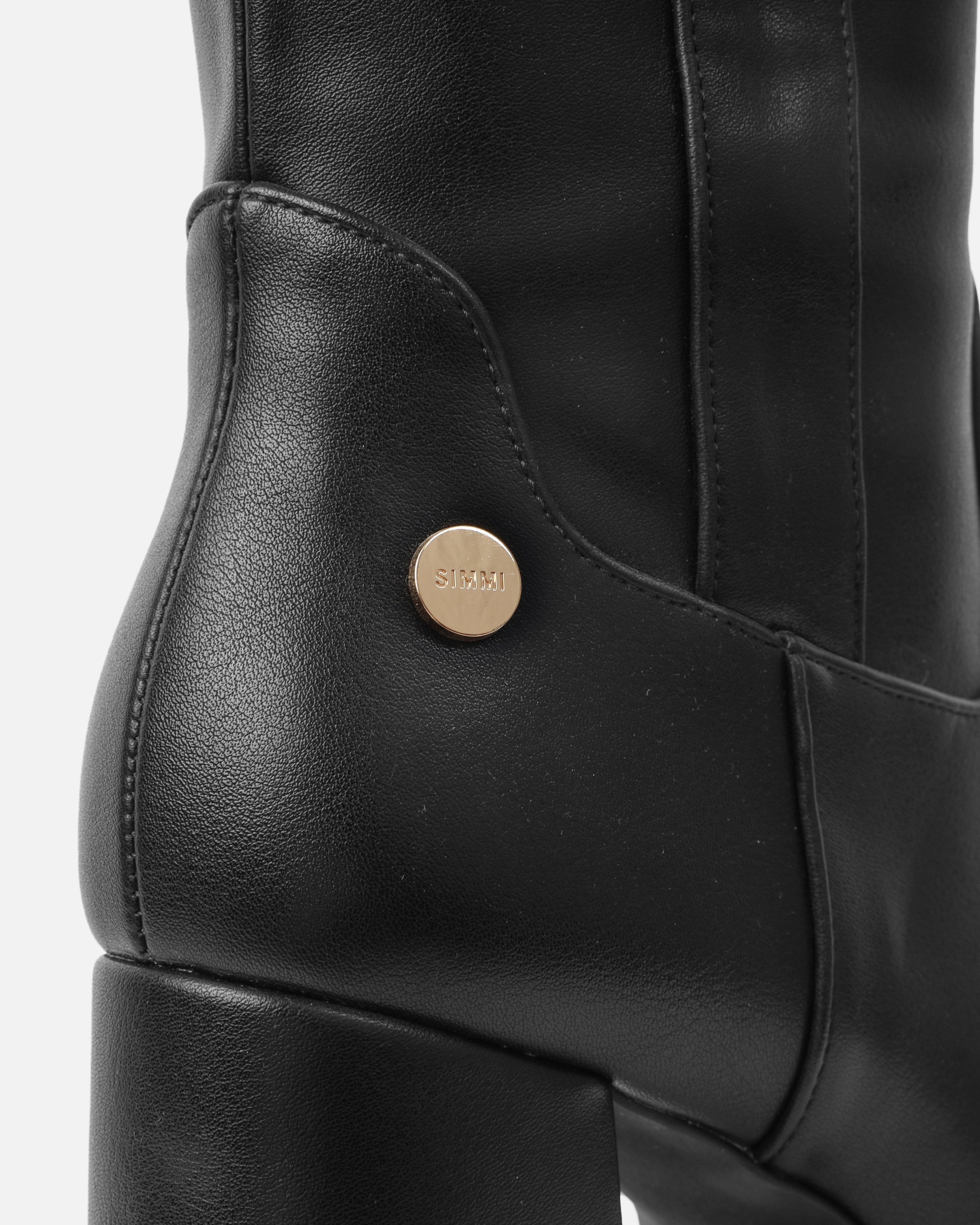 Caiden Black Platform Knee Boots With Faux Fur Turnover