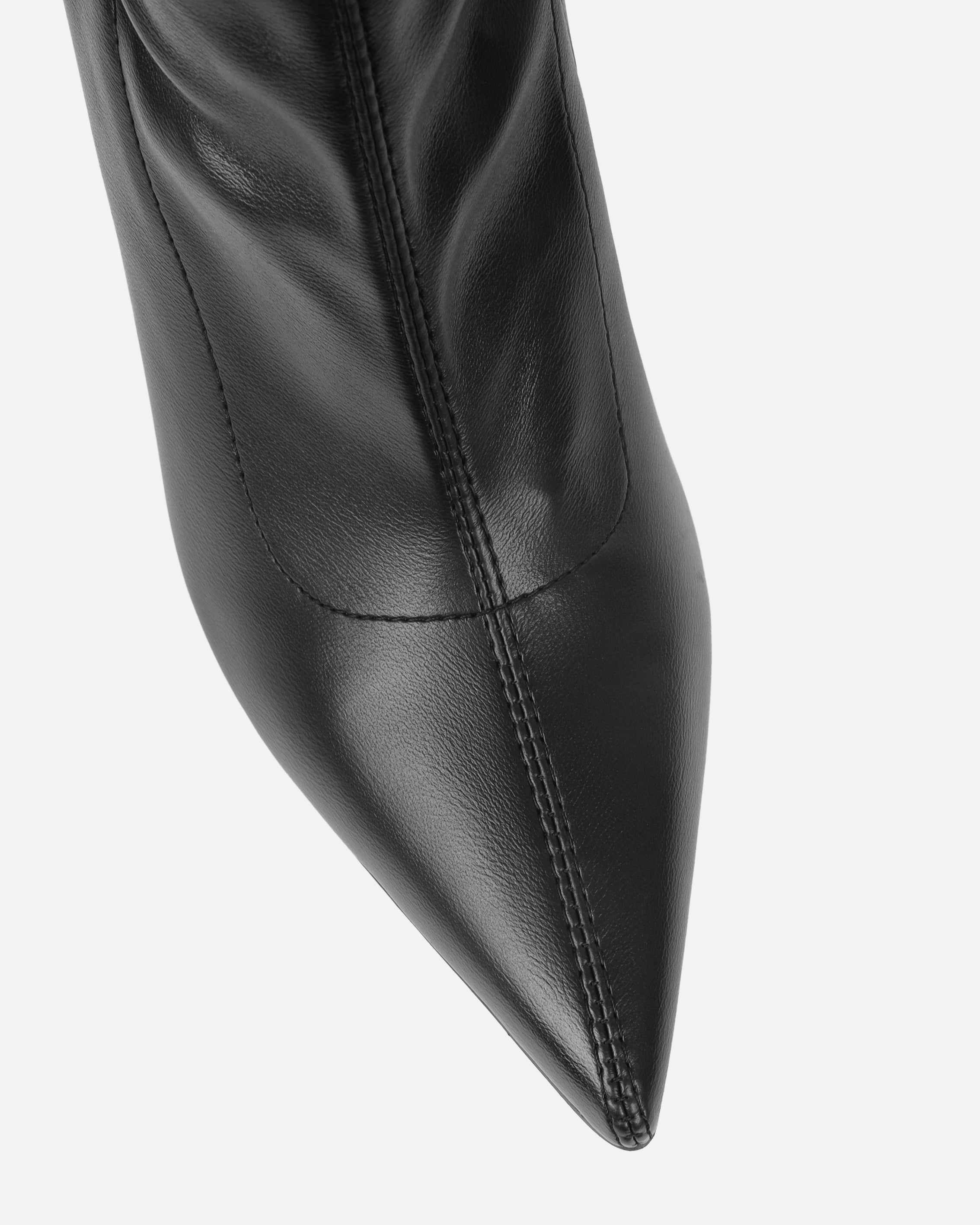 Prince Black High Heeled Pointed Toe Sock Boots