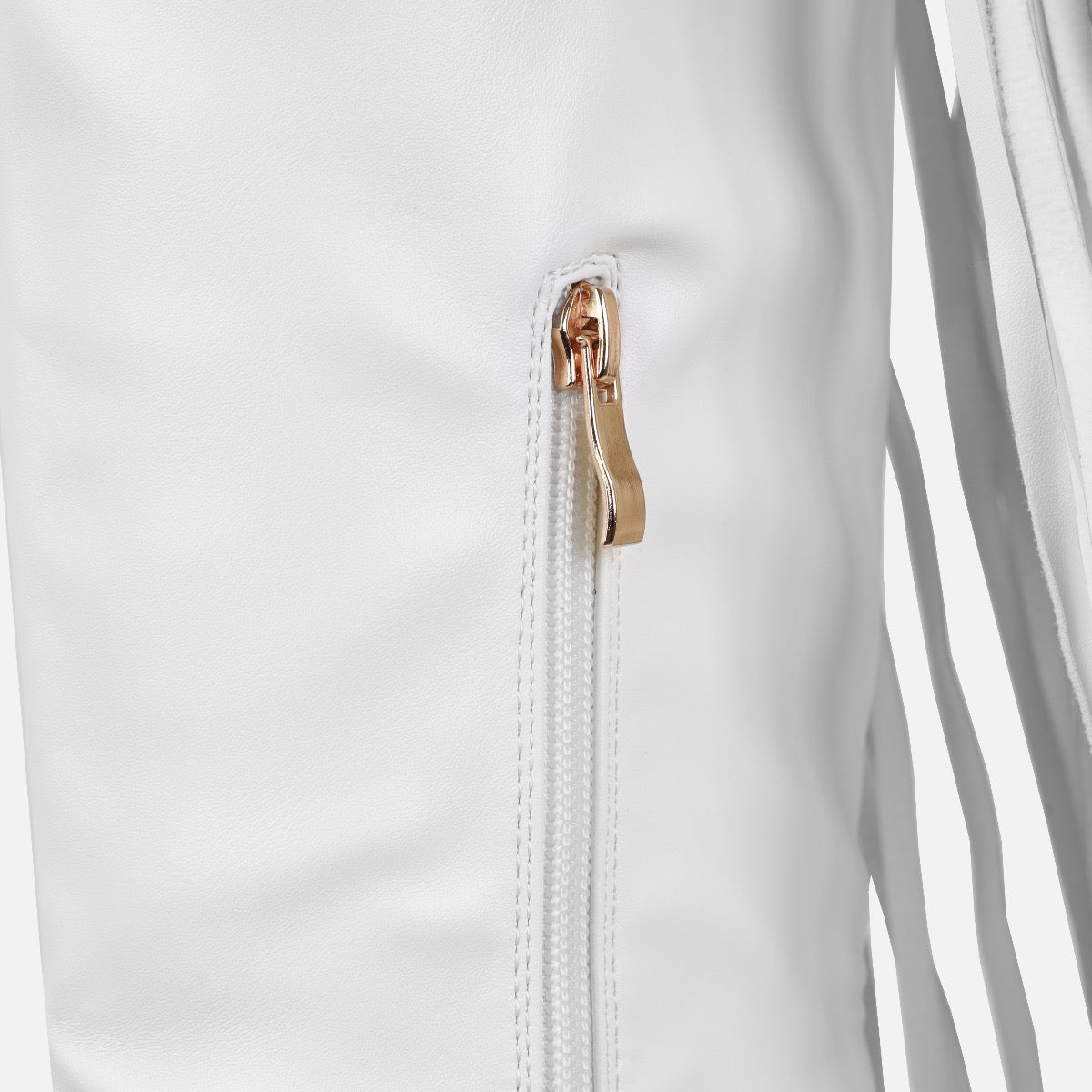 Gethin White Fringe Studded Knee High Boots