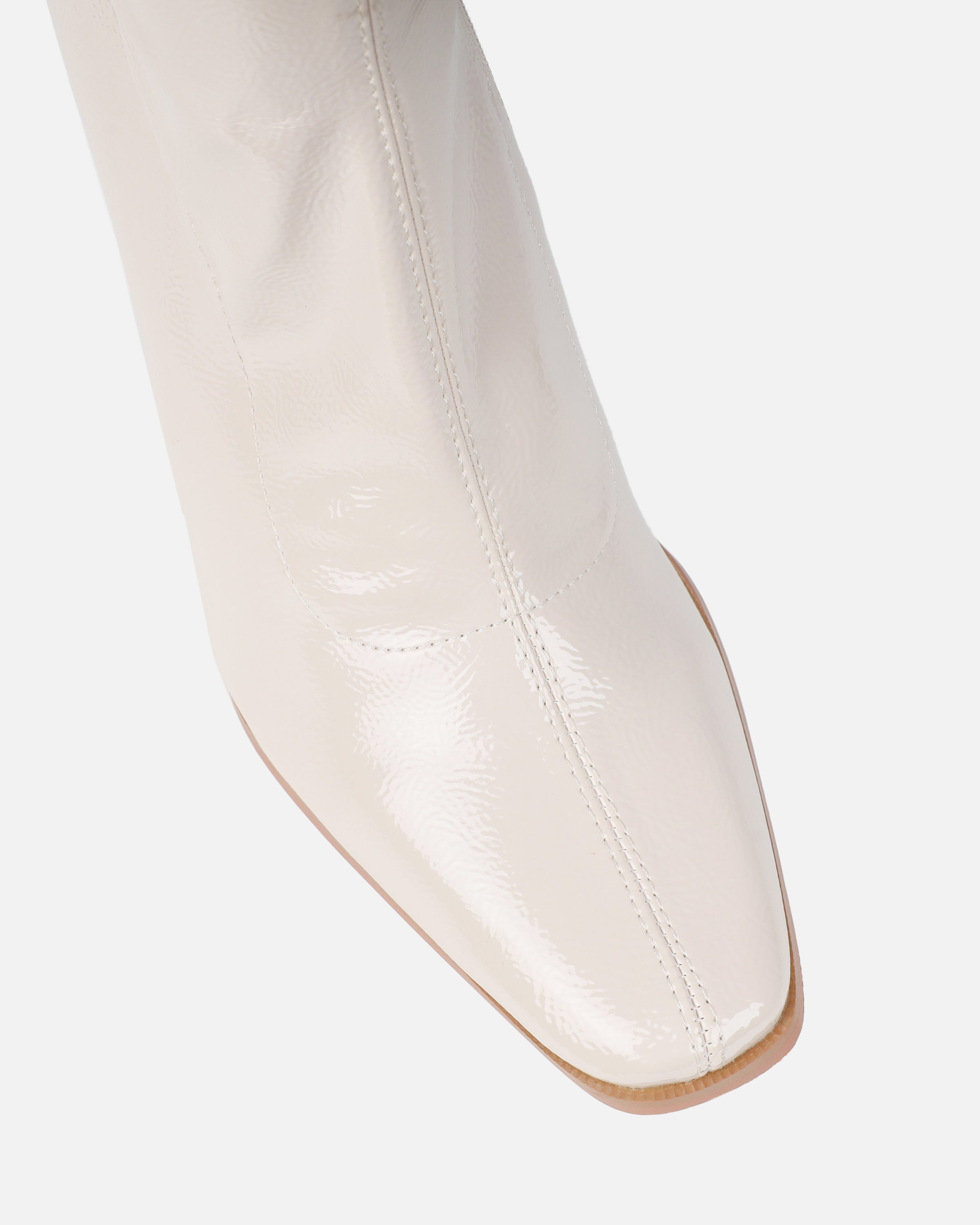 Ron Stone Stretch Patent Block Heel Knee Boots