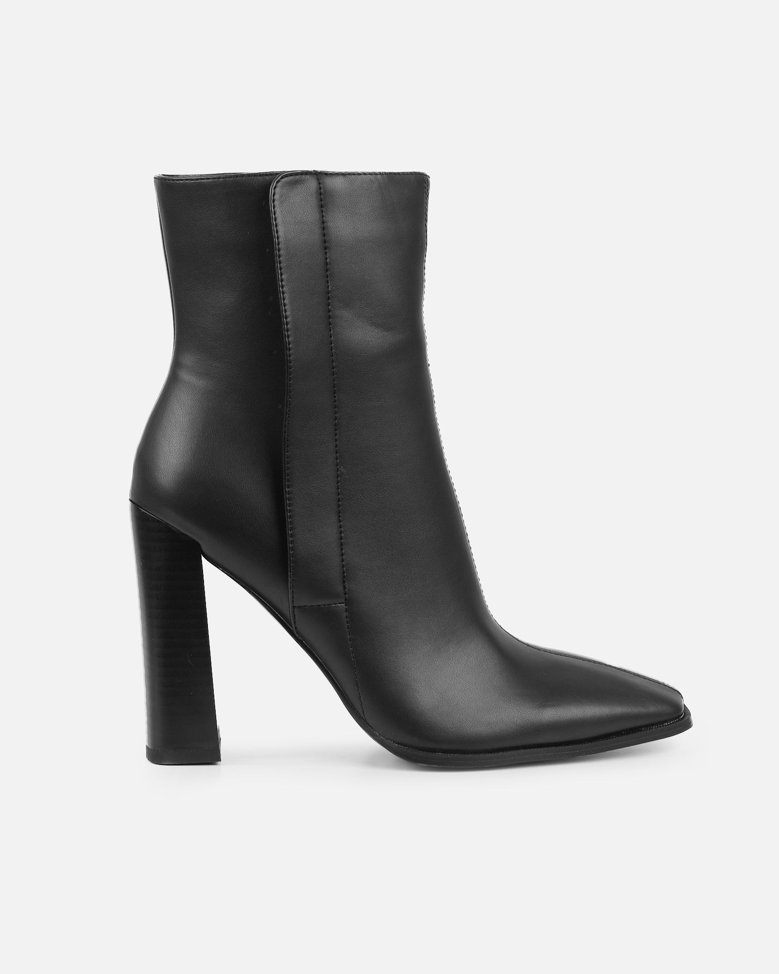 Ronald Black Block Heeled Ankle Boots