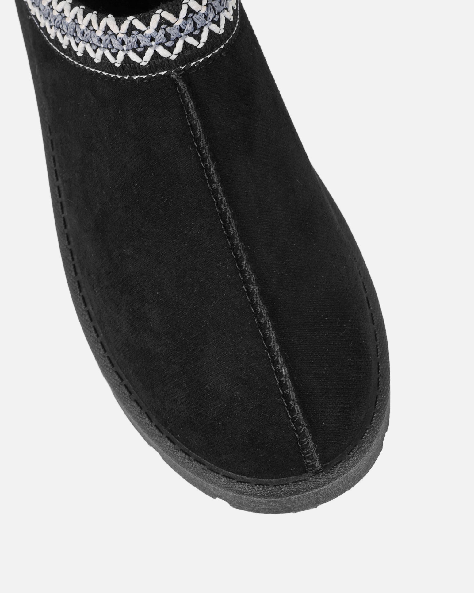 Rorie Black Faux Suede Slippers