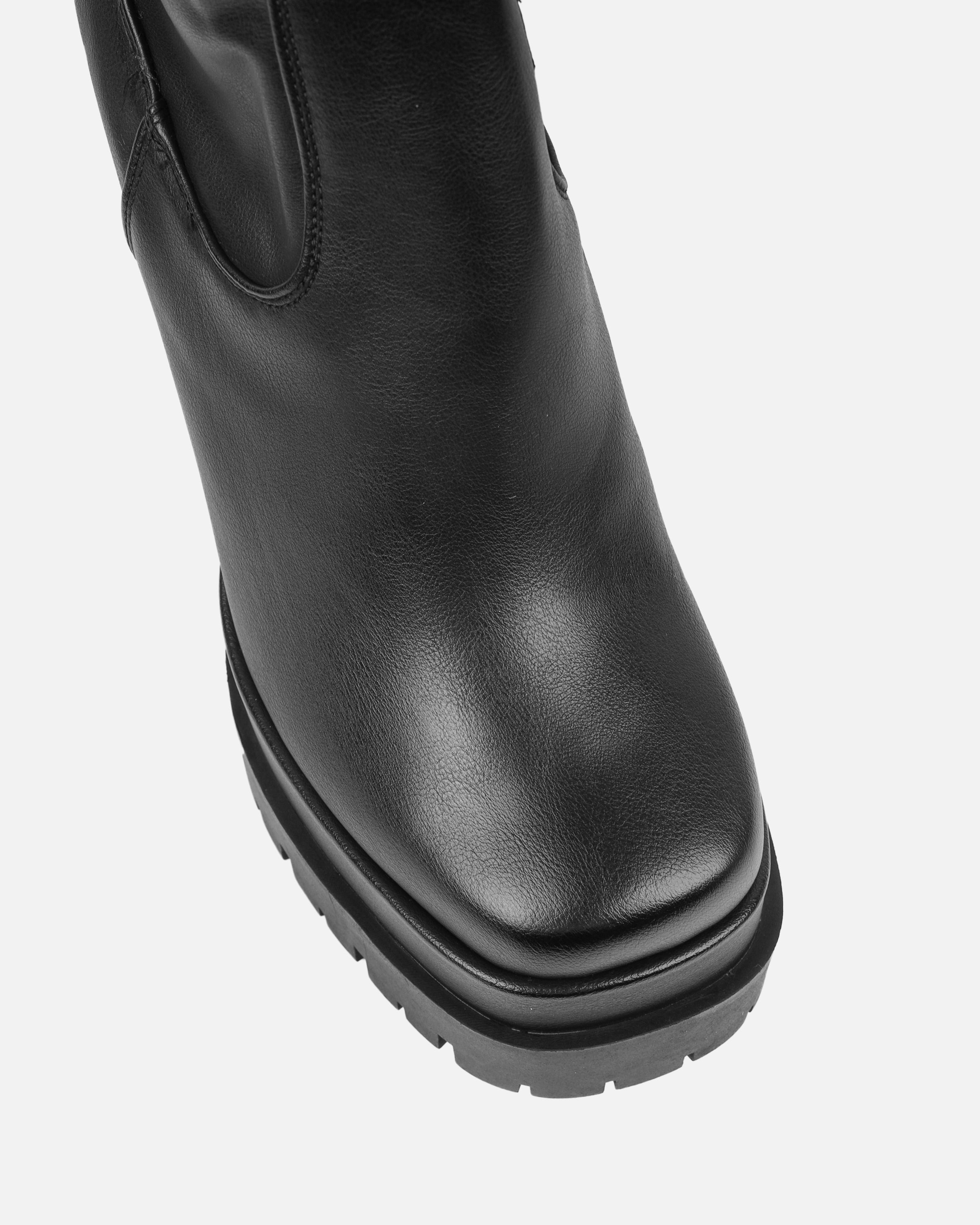 Ebenezer Black Thigh High Chunky Platform Boots