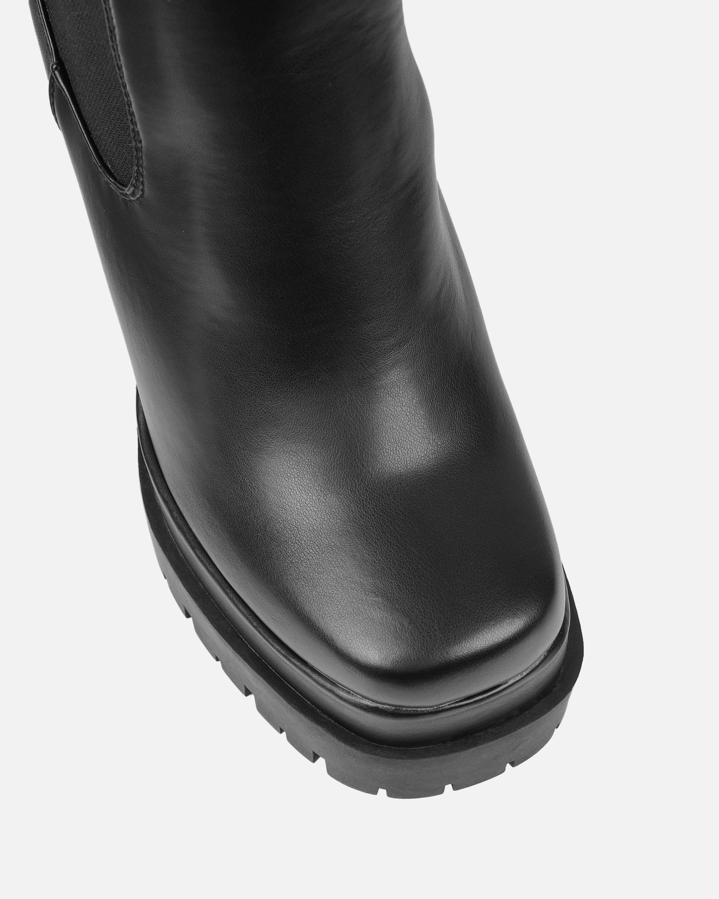 Reiss Black Chunky Chelsea Platform Block Heel Ankle Boots