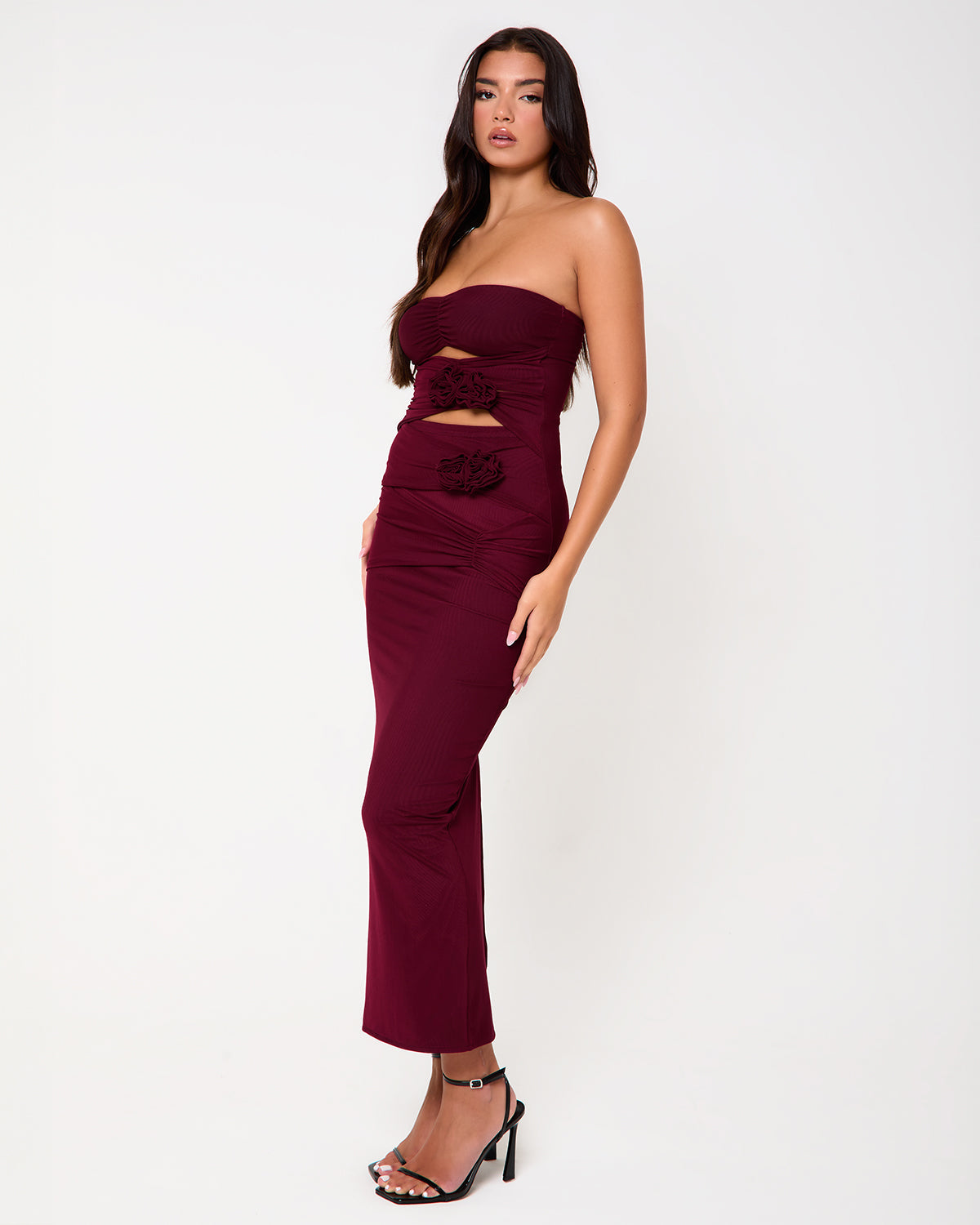 Richmond Burgundy Corsage Maxi Dress