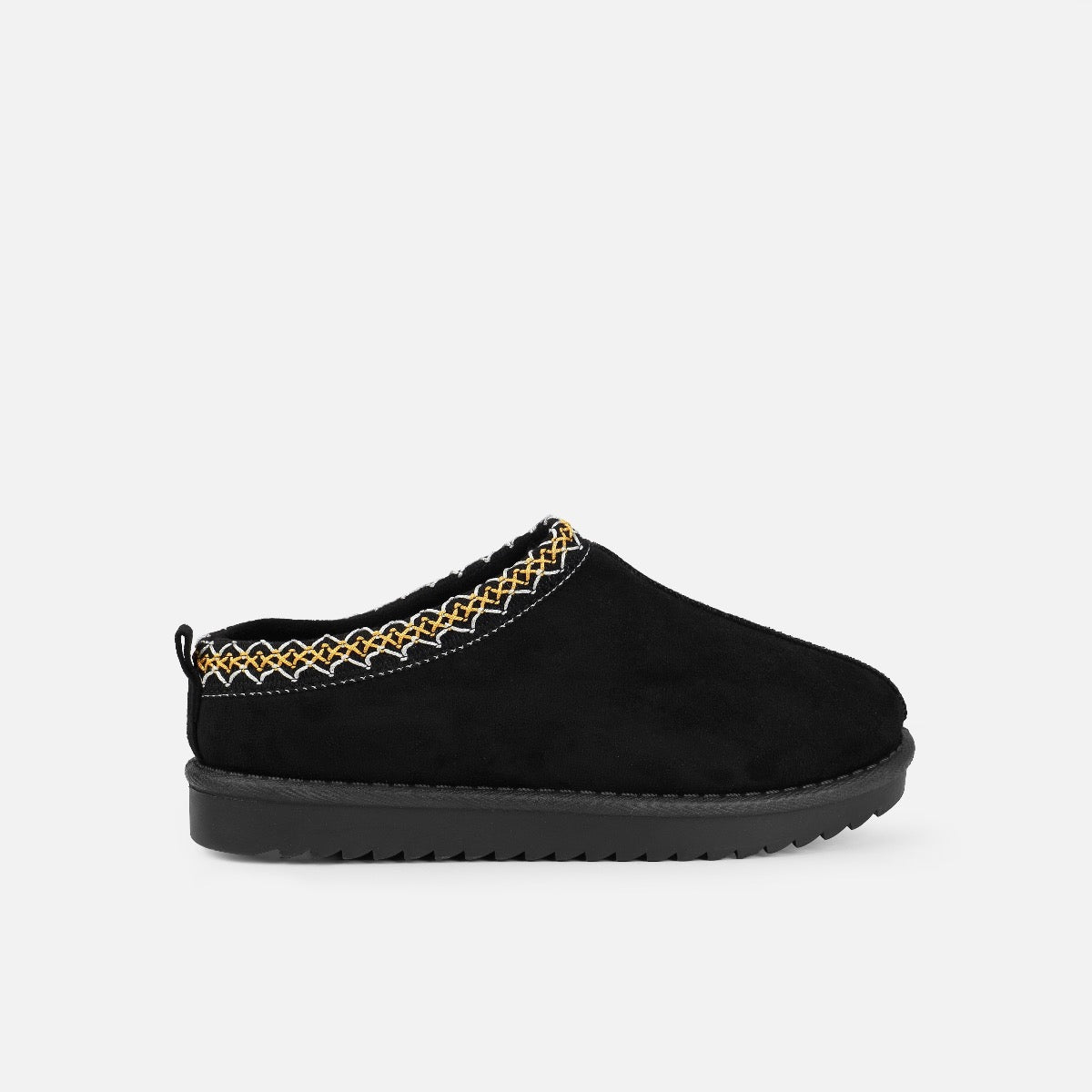 Snug Black Faux Fur Lined Slippers