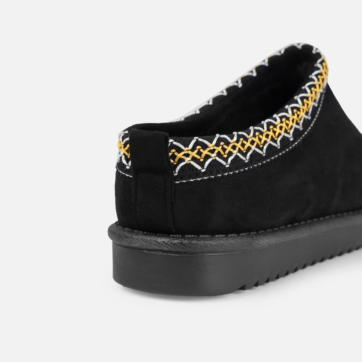 Snug Black Faux Fur Lined Slippers