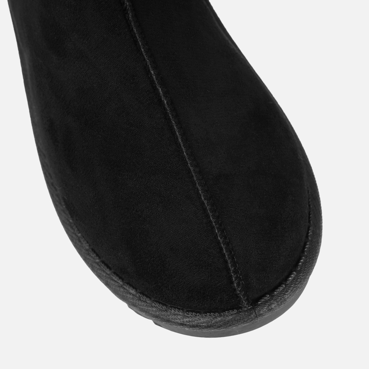 Snug Black Faux Fur Lined Slippers