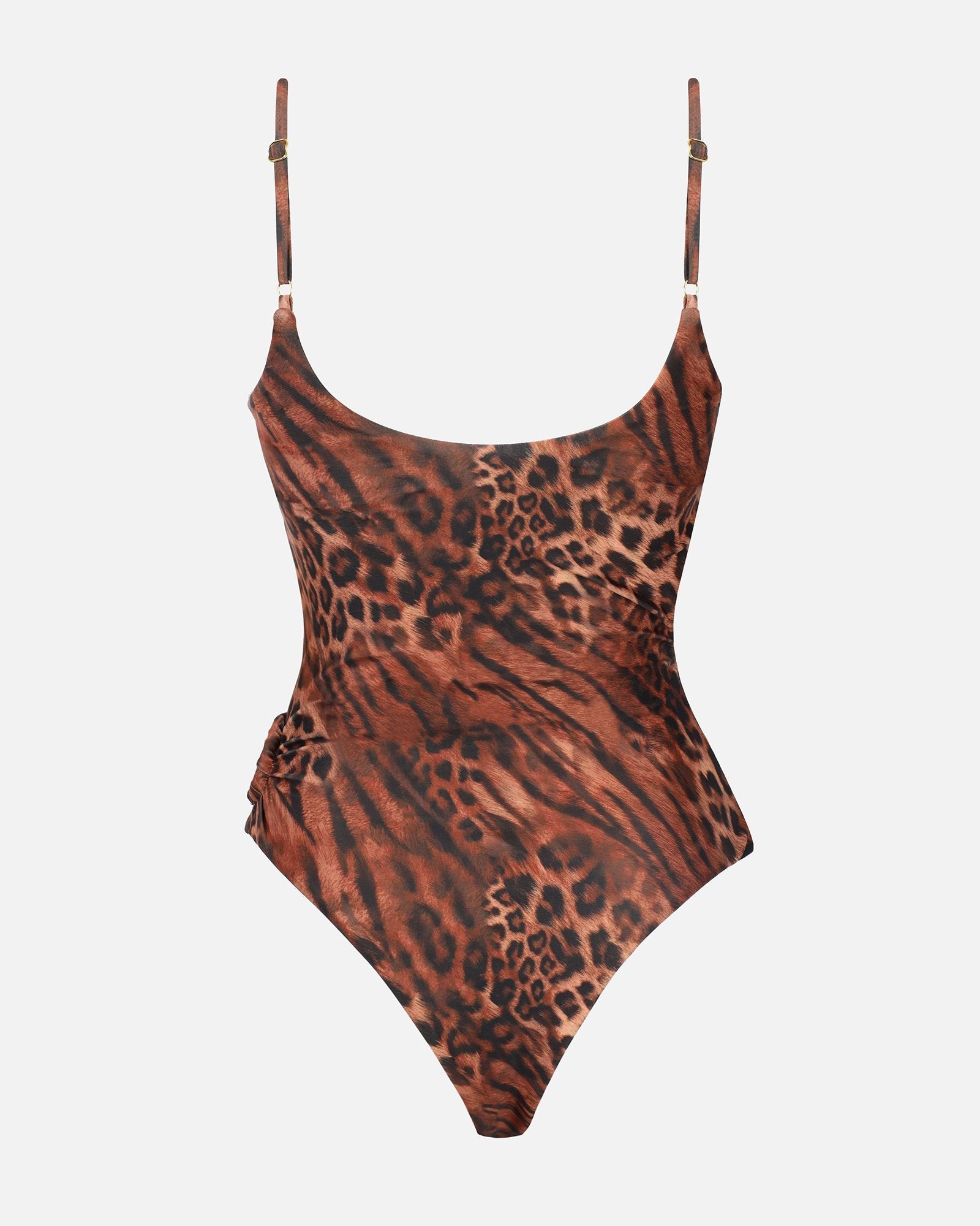 Desara Leopard Cut Out Ring Trim Swimsuit