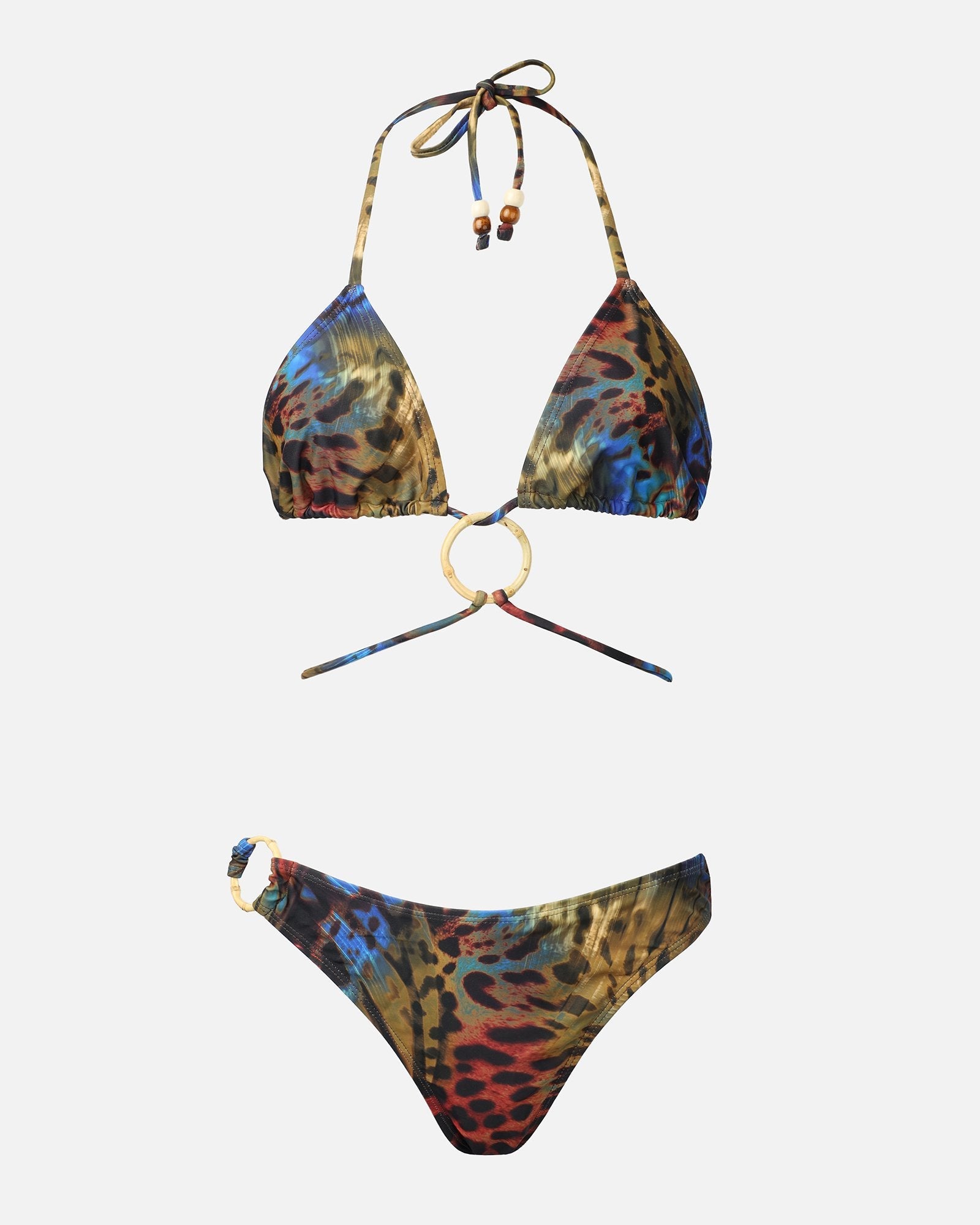 Yuma Butterfly Print Bamboo Trim Bikini Set