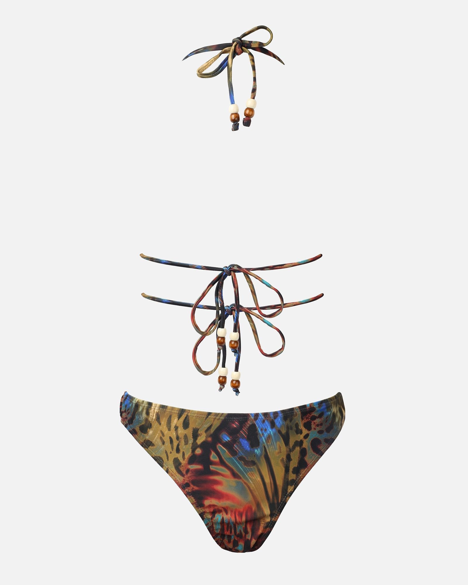 Yuma Butterfly Print Bamboo Trim Bikini Set