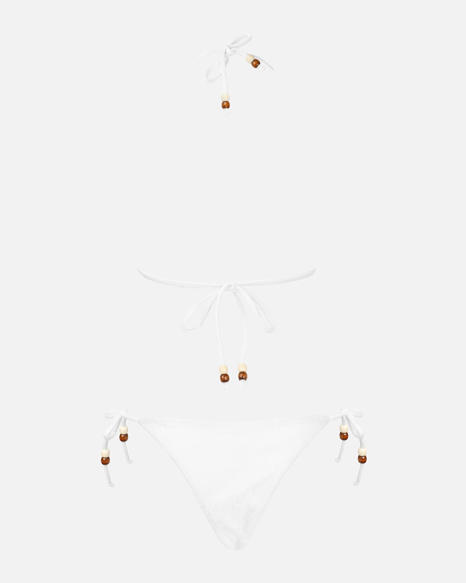 Mira White Lace Beaded Bikini Set