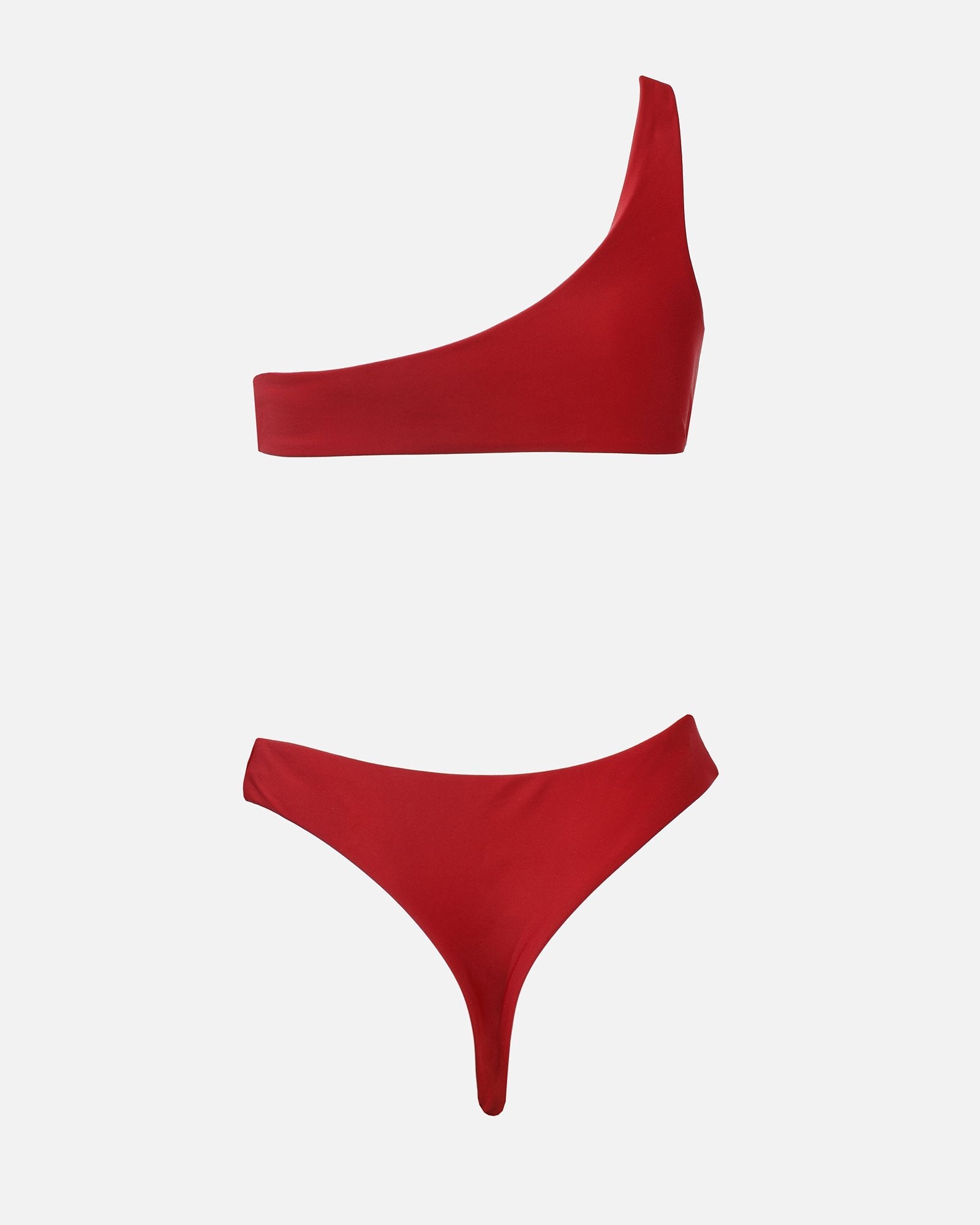 Amara Deep Red Ring Trim Cut Out Swimsuit