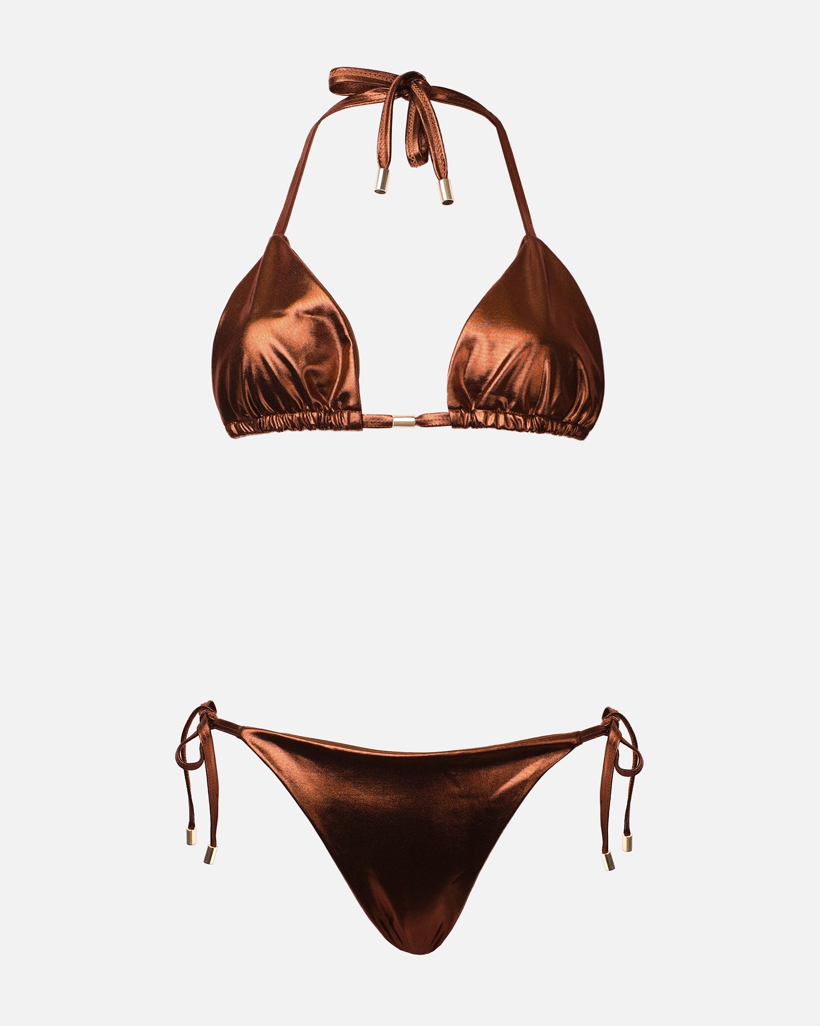 EMBAR BRONZE METALLIC TRIANGLE BIKINI SET