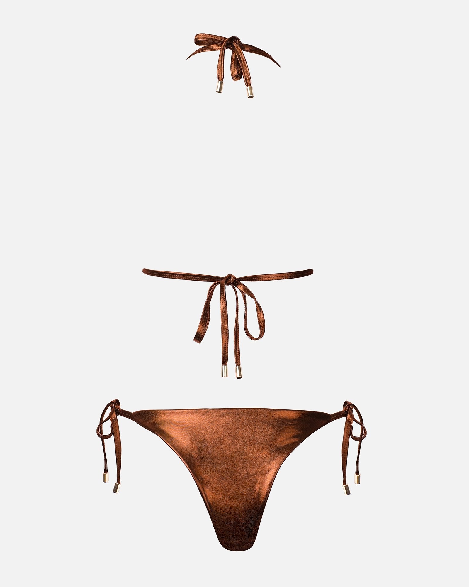 EMBAR BRONZE METALLIC TRIANGLE BIKINI SET