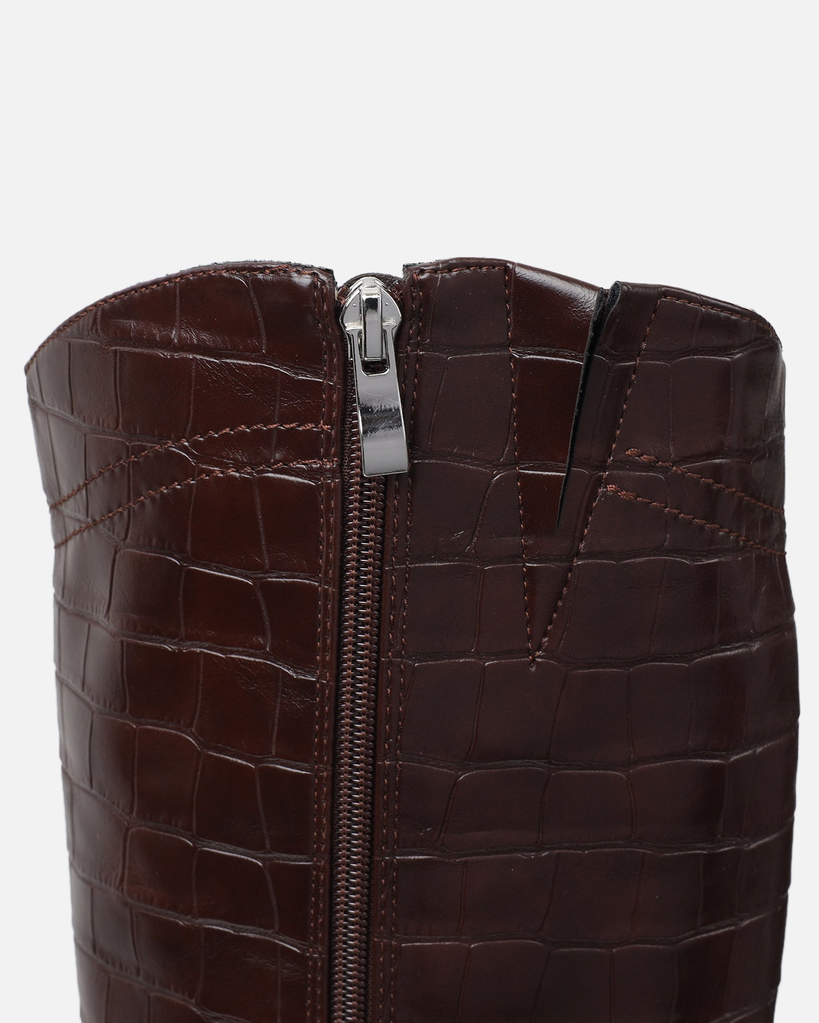 Stapleton Brown Croc Effect Western Boots