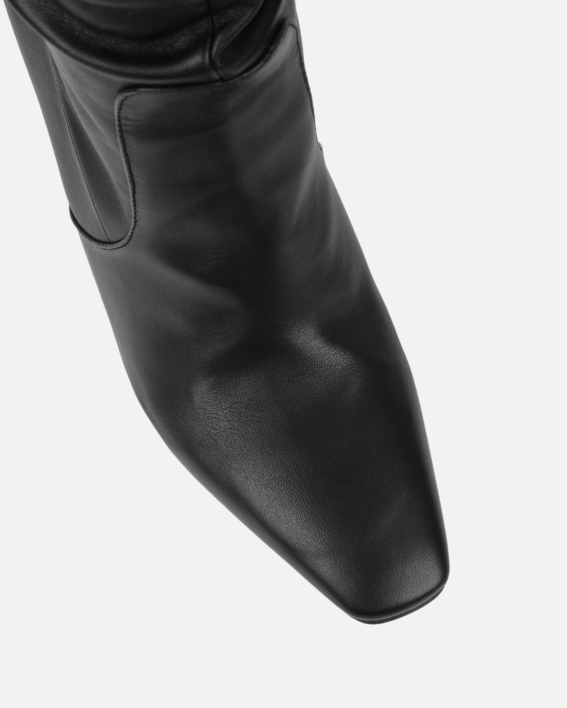 Usher Black Slouch High Heeled Over The Knee Boots