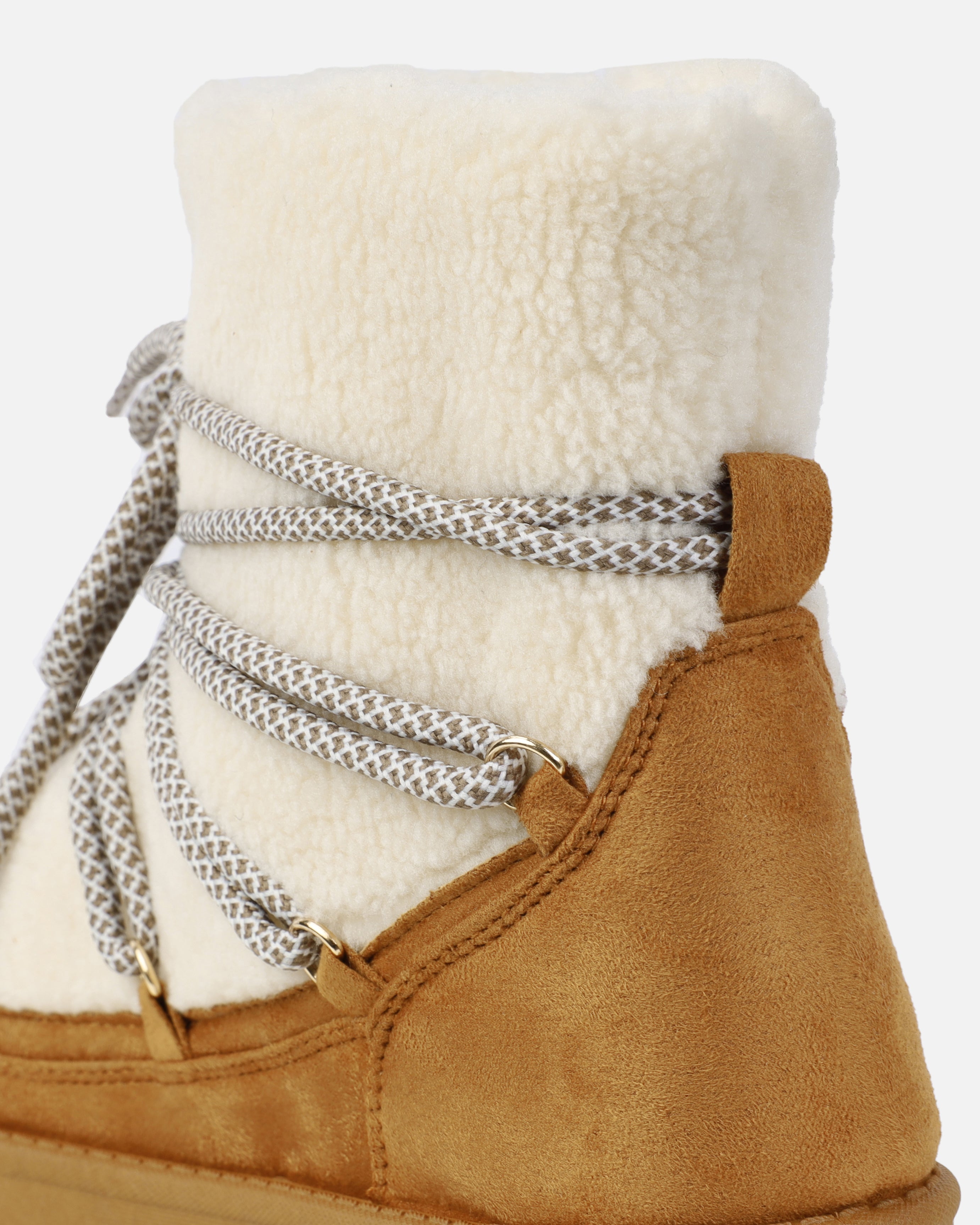 Warmth Tan Borg Mix Laced Snow Boots