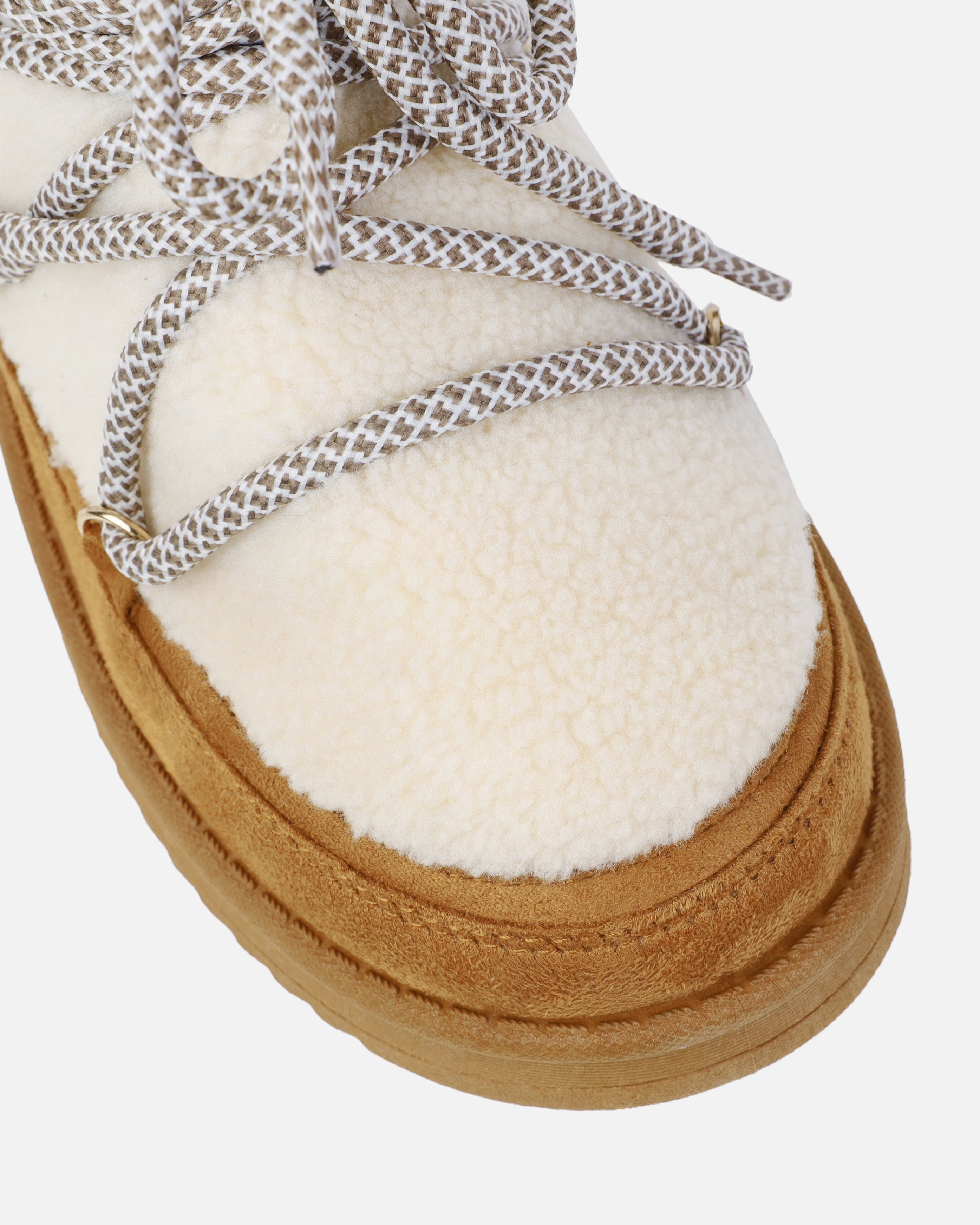 Warmth Tan Borg Mix Laced Snow Boots